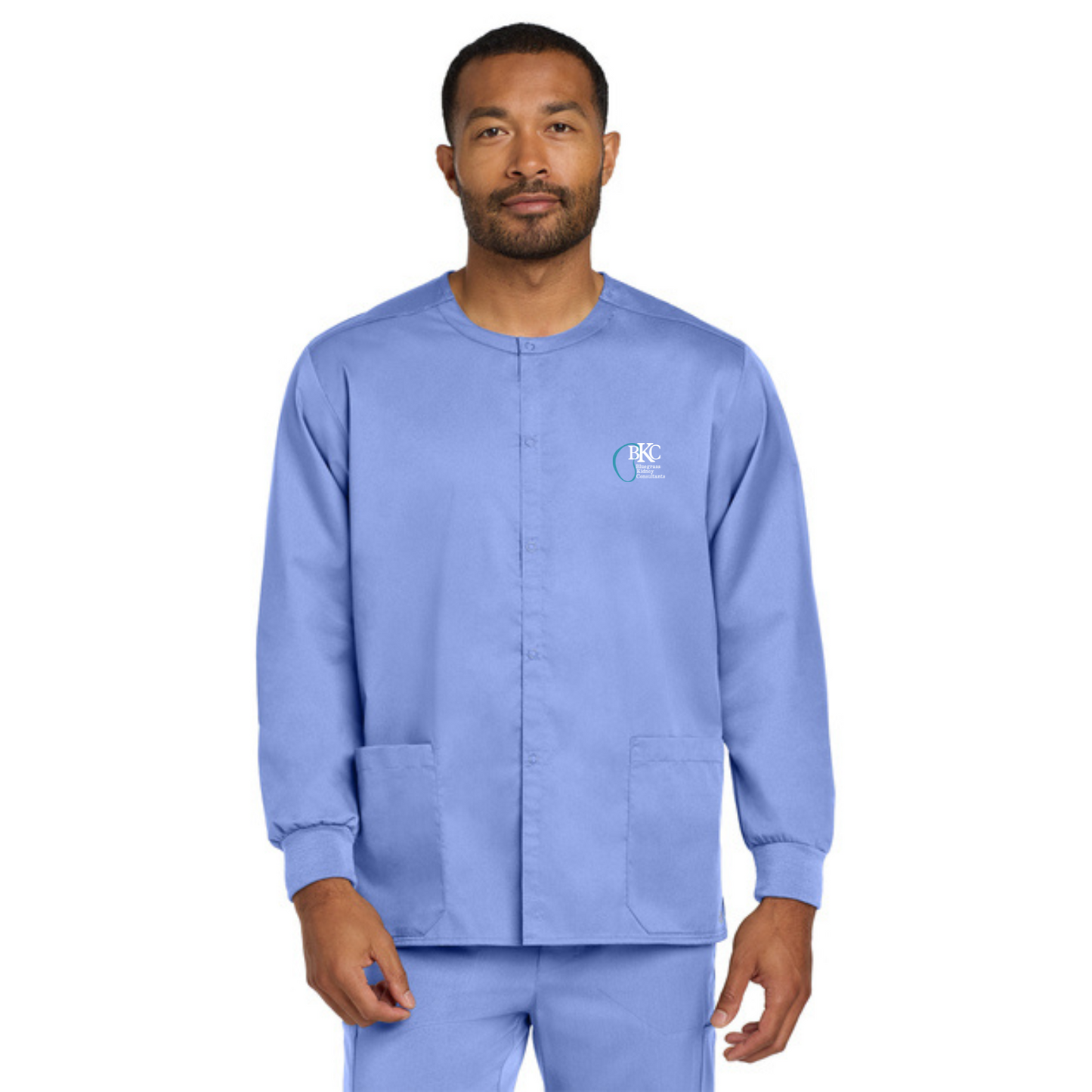 BKC Unisex WorkFlex Snap-Front Scrub Jacket