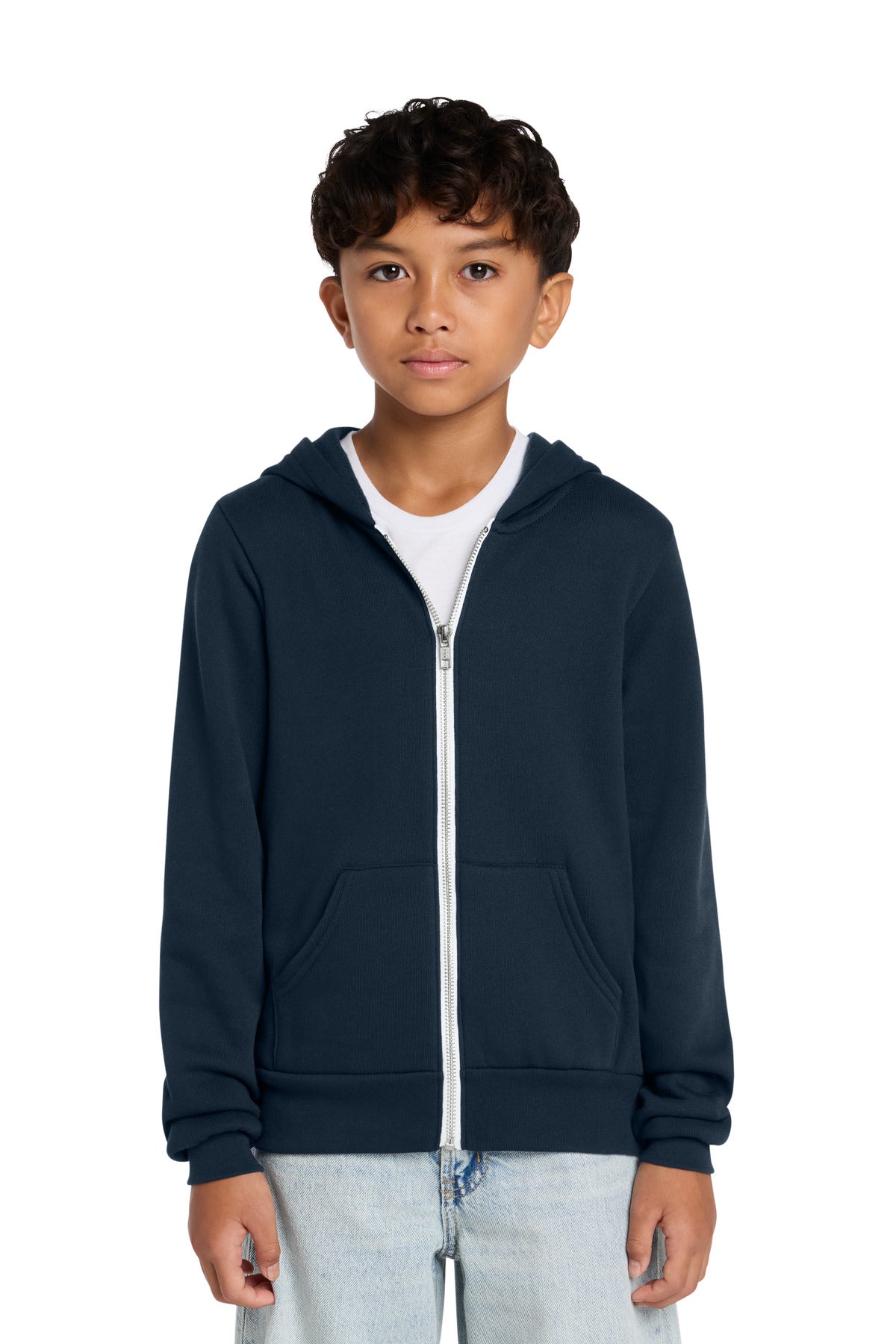 BELLA+CANVAS® Youth Sponge Fleece Full-Zip Hooded Sweatshirt BC3739Y