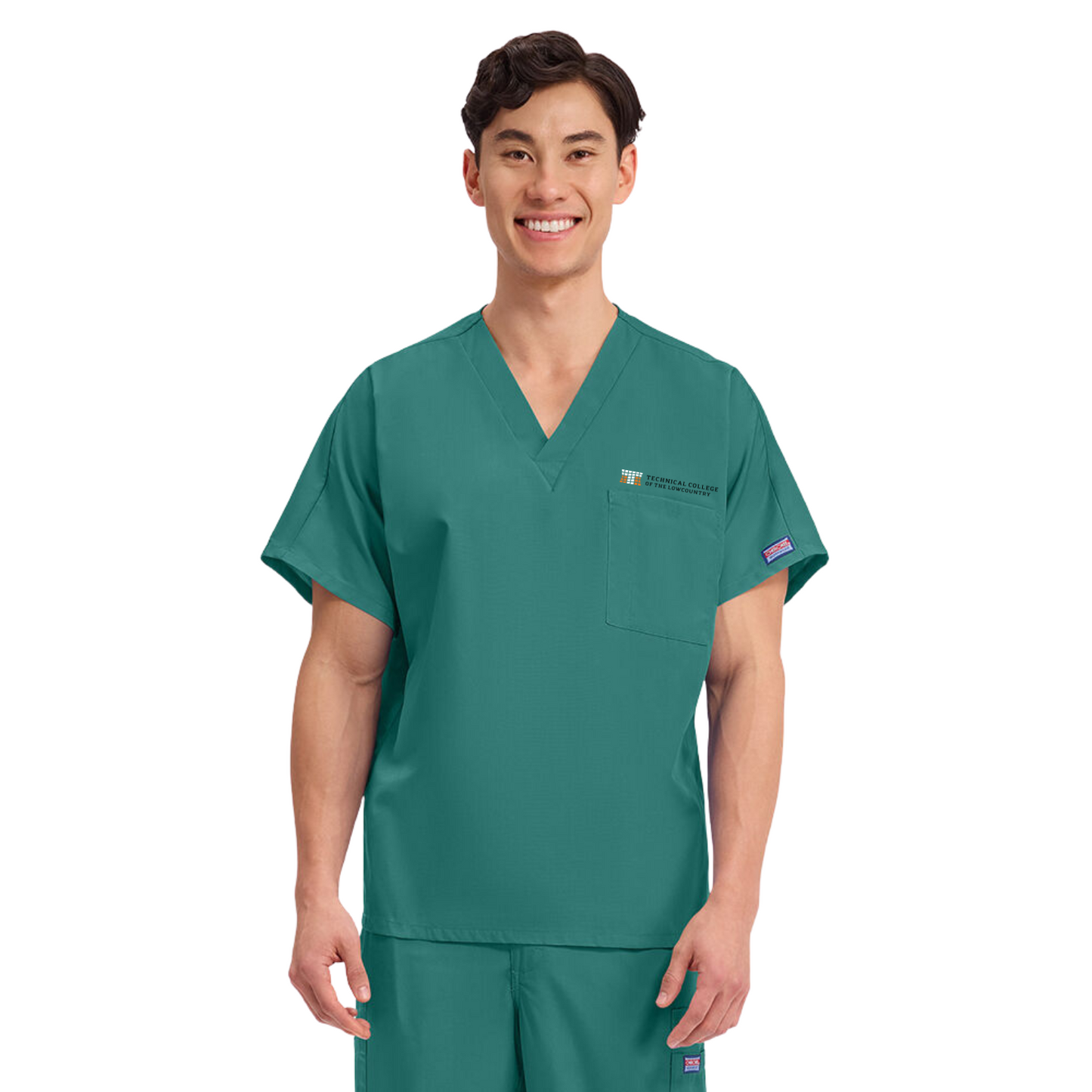 Unisex V-Neck 1 Pocket Solid Scrub Top