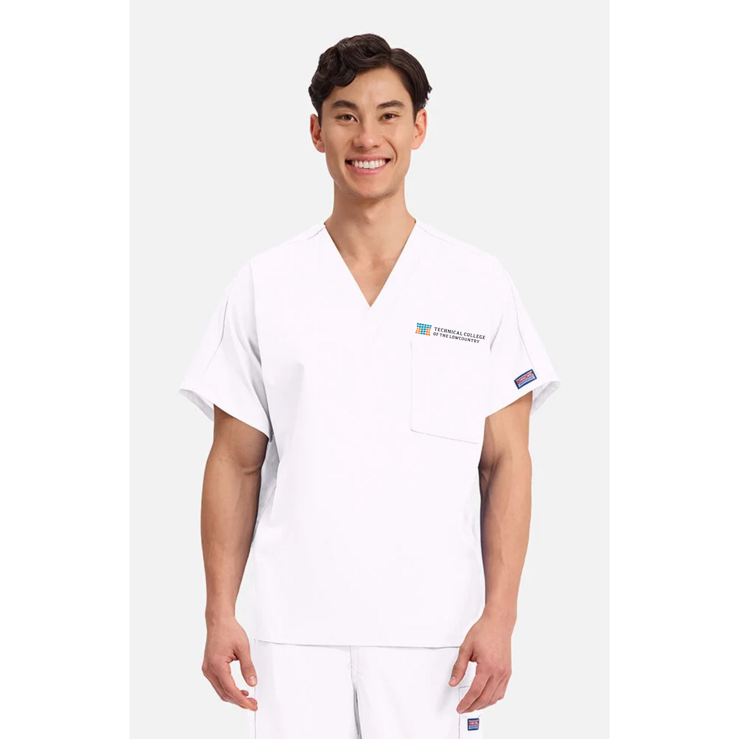Unisex V-Neck 1 Pocket Solid Scrub Top