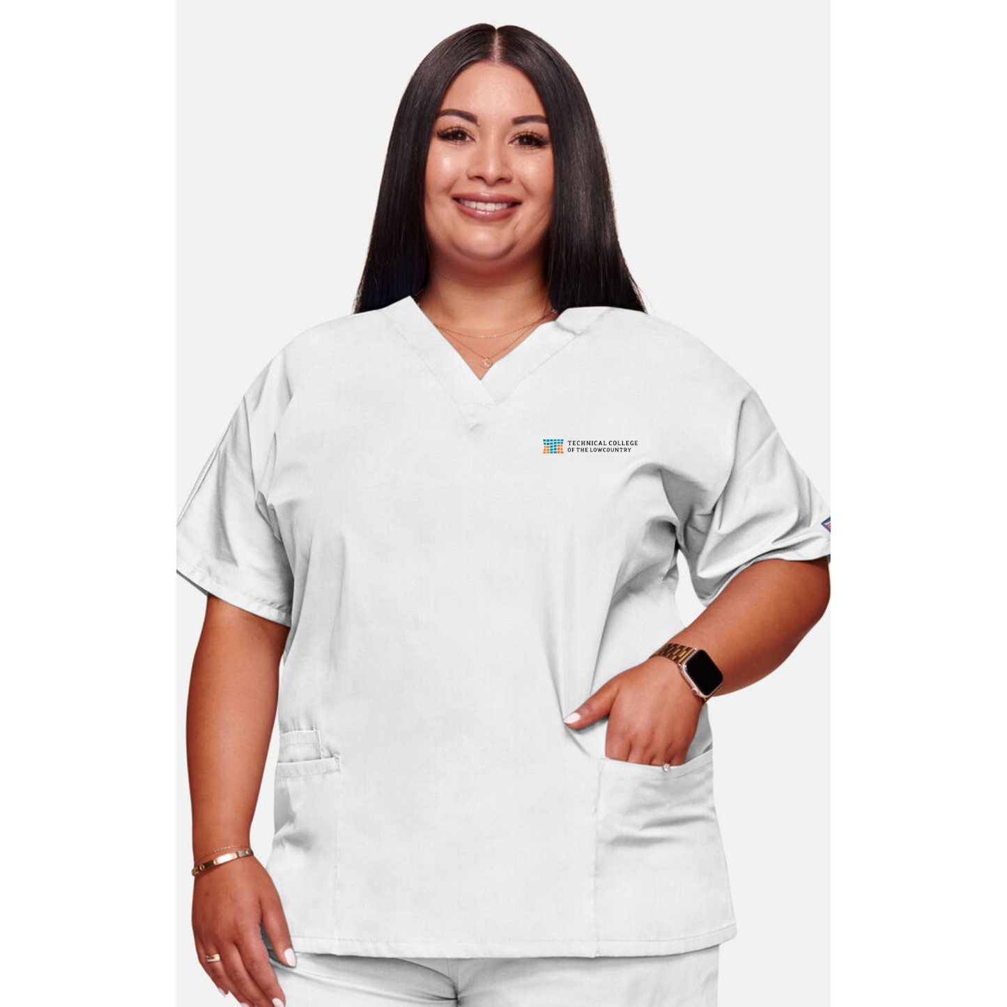 Women's V-Neck 2 Pocket Solid Scrub Top
