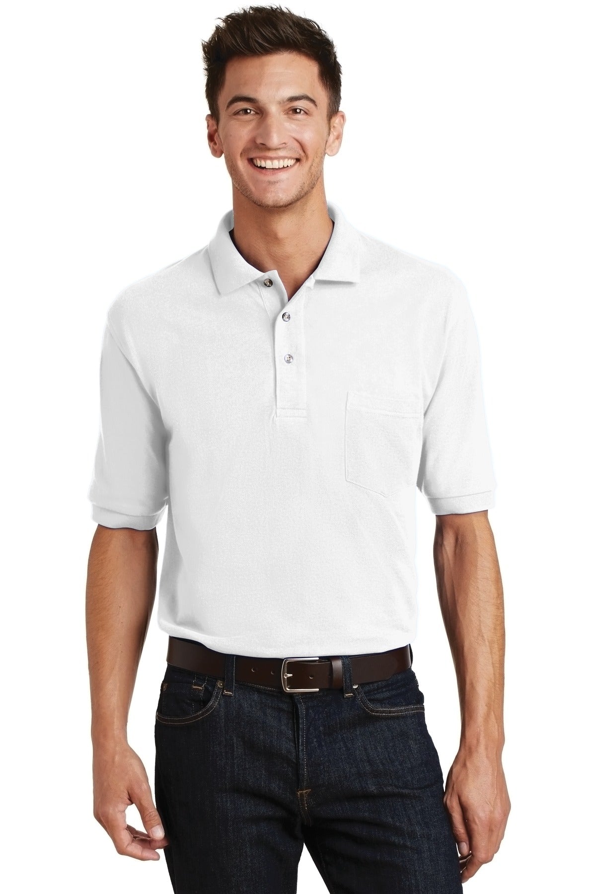 Port Authority® Heavyweight Cotton Pique Polo with Pocket. K420P