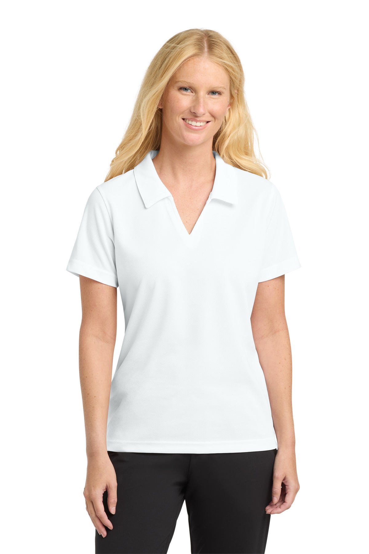 Sport-Tek® Women's Dri-Mesh® V-Neck Polo. L469