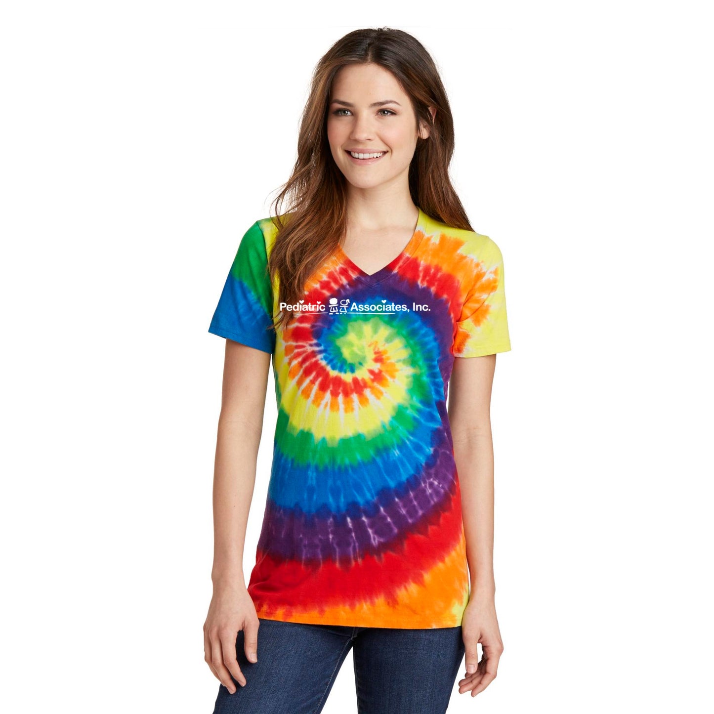Port & Company® Women's Tie-Dye V-Neck Tee