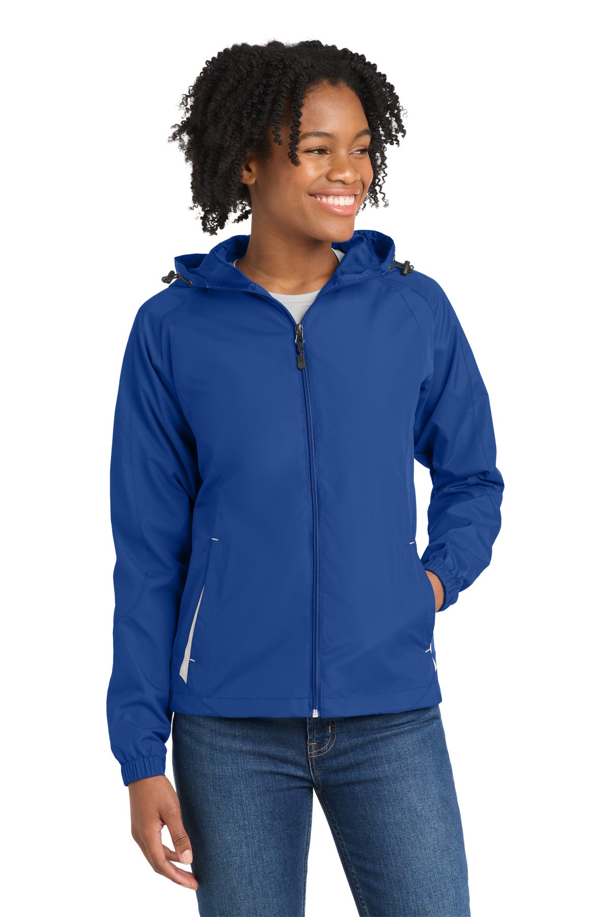 Sport-Tek® Women's Colorblock Hooded Raglan Jacket. LST76