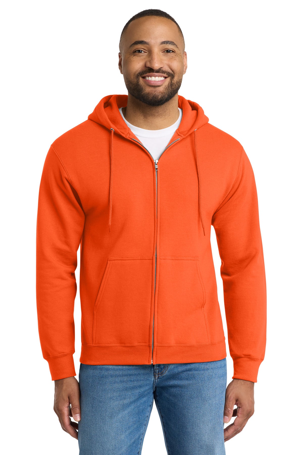 Port & Co® Essential Fleece Full-Zip Hooded Sweatshirt. PC90ZH