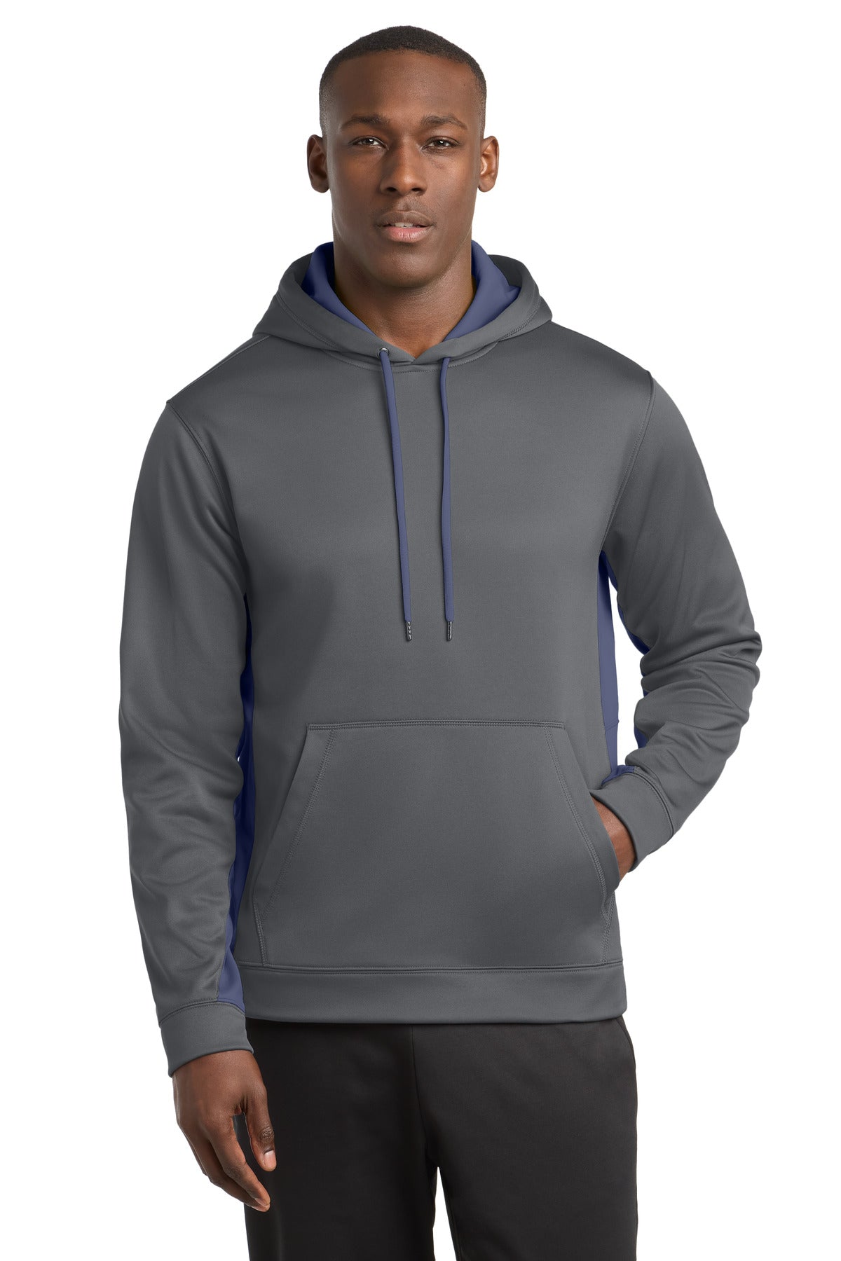 Sport-Tek® Sport-Wick® Fleece Colorblock Hooded Pullover. ST235
