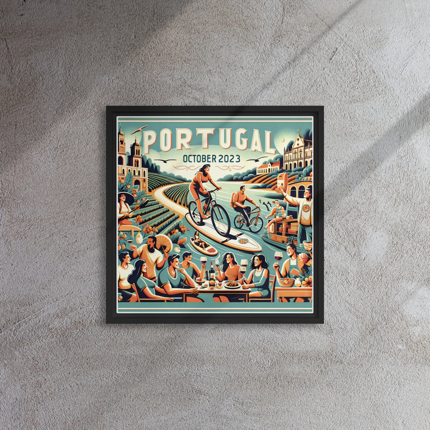 Portugals and Guys Framed canvas