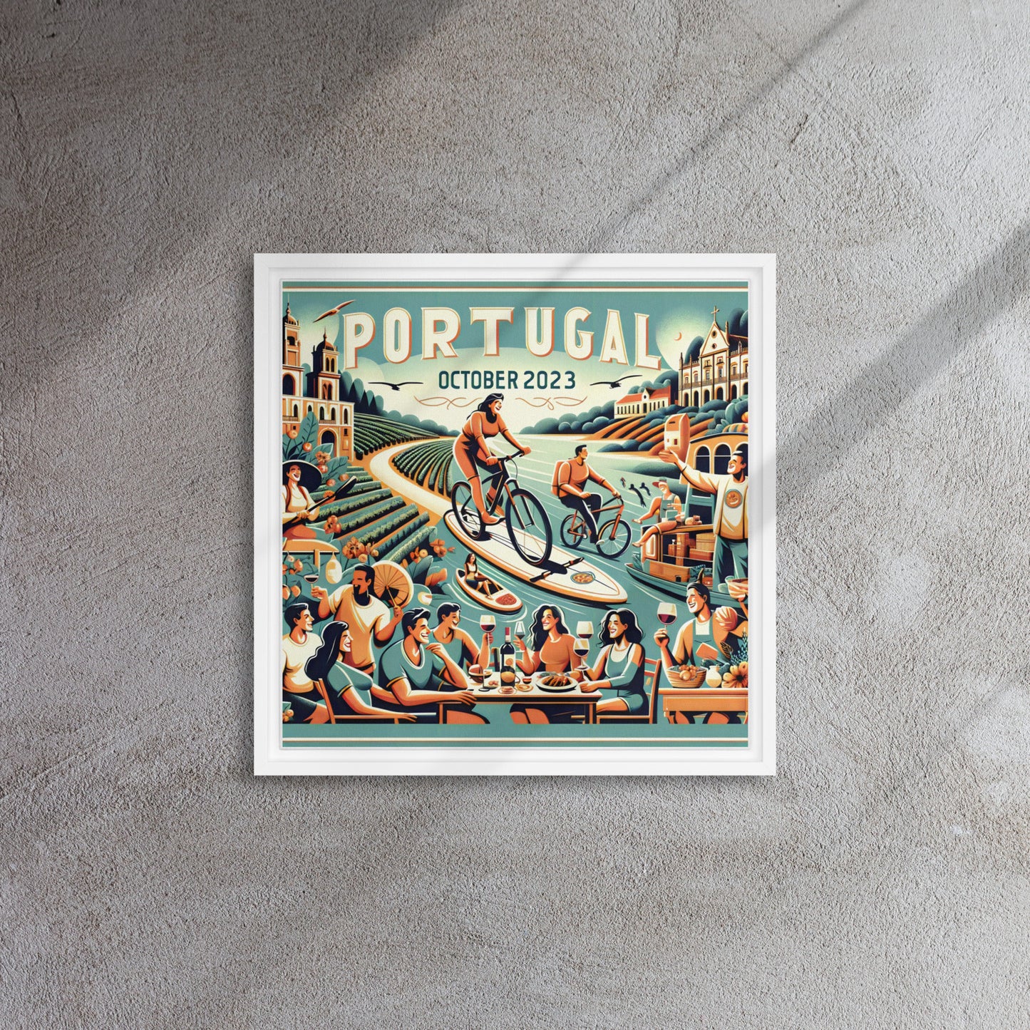 Portugals and Guys Framed canvas