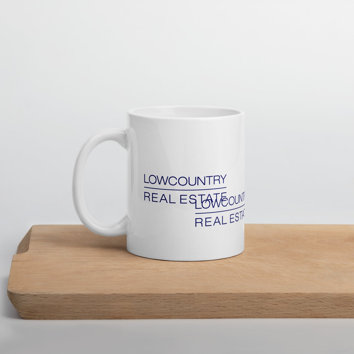 White glossy mug