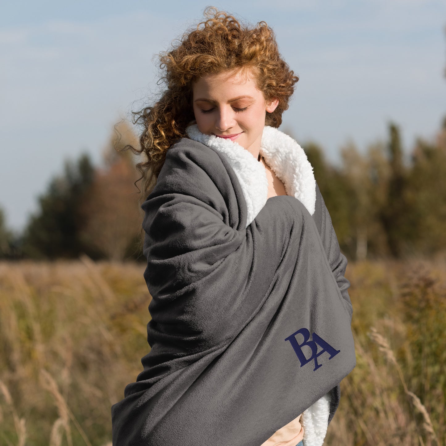 Embroidered Sherpa Blanket
