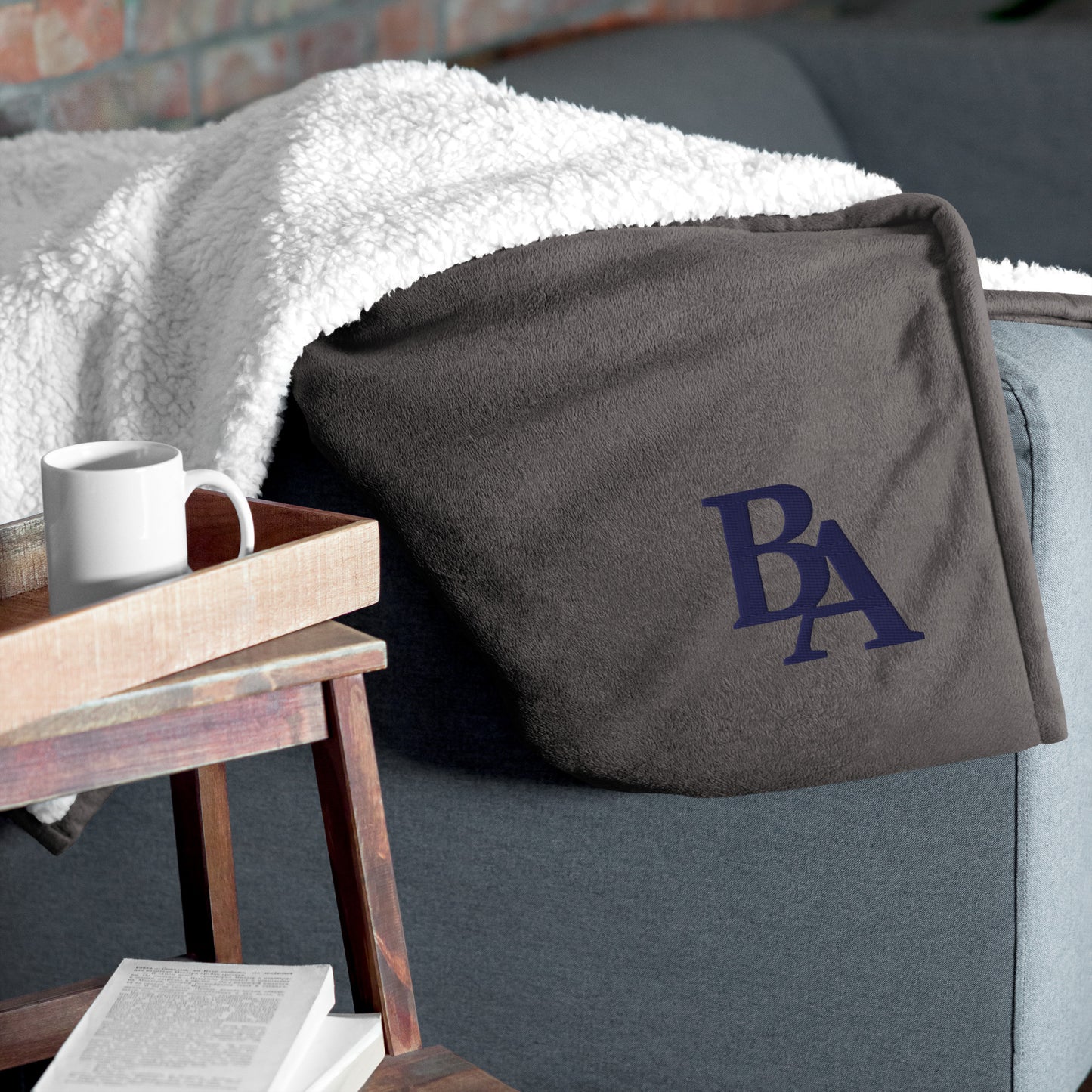 Embroidered Sherpa Blanket