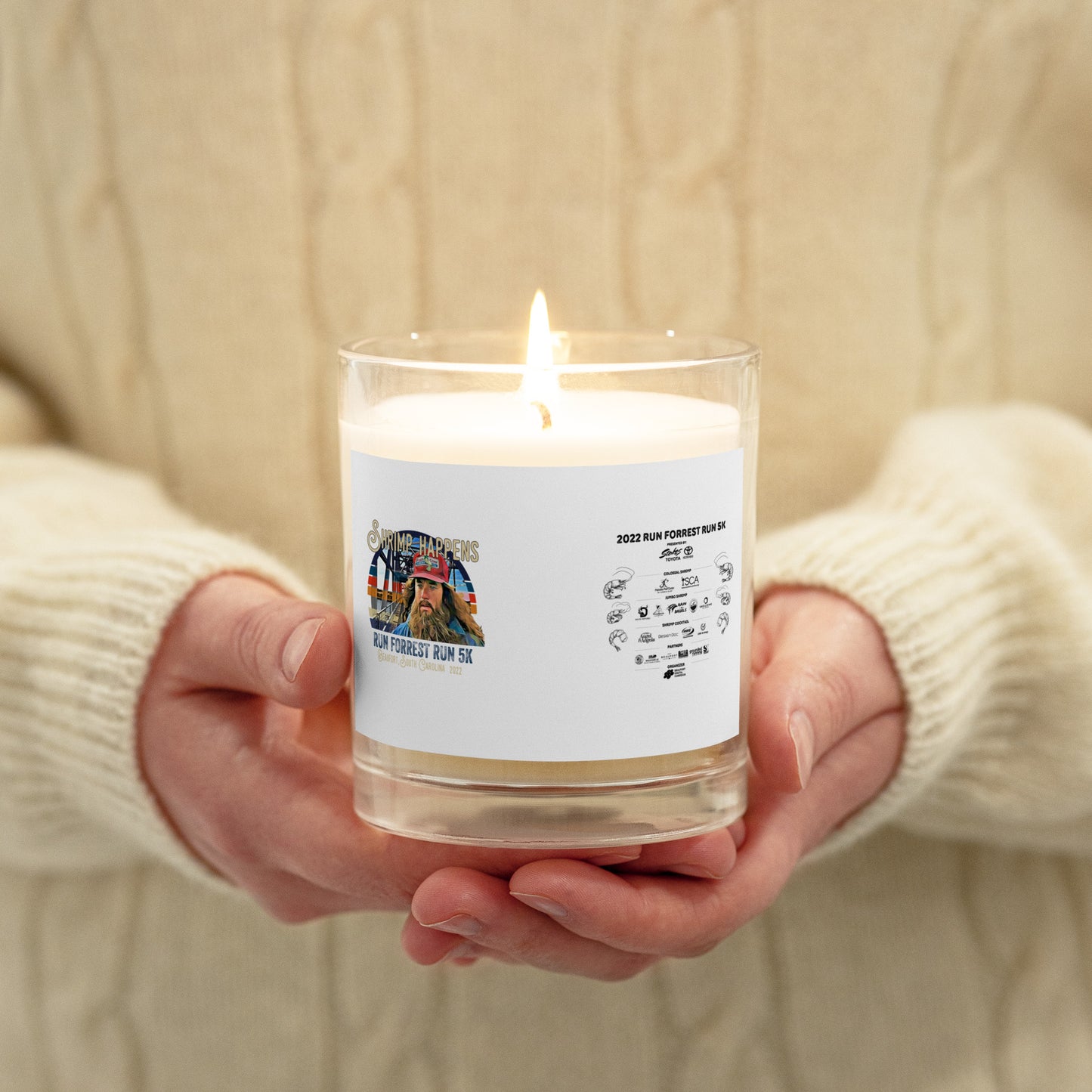 Glass jar soy wax candle