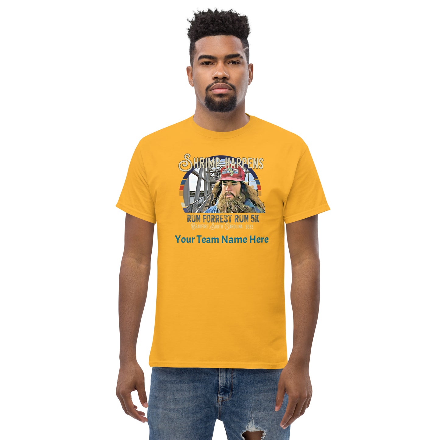 Printful Run Forrest Run Personalized T-Shirt (front)