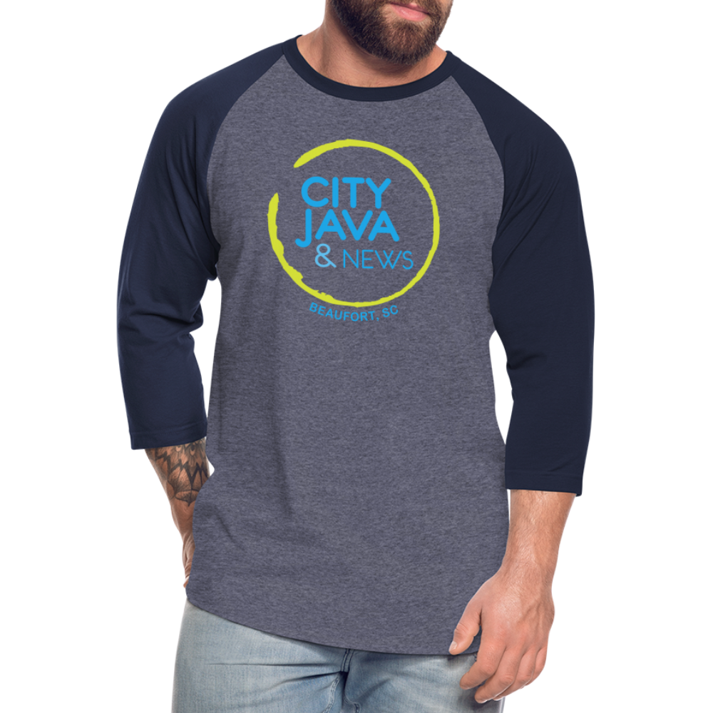 City Java Baseball T-Shirt - heather blue/navy
