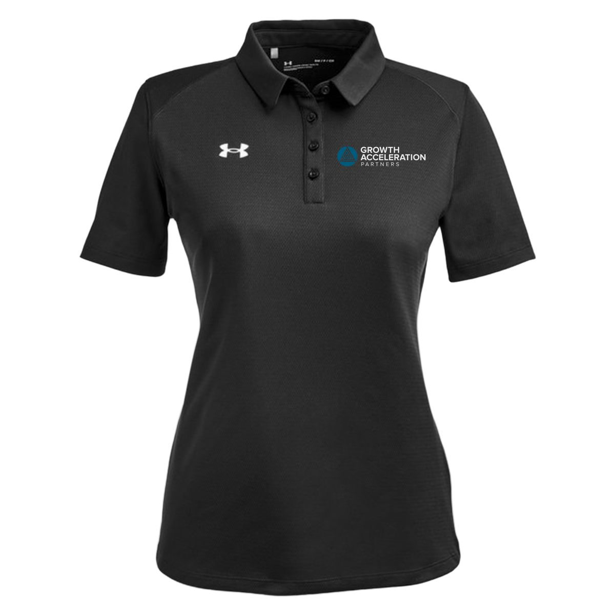 growthaccelerationpartners-under-armour-womens-tech-polo-embroidery-leftchest-1370431-black-flat-front