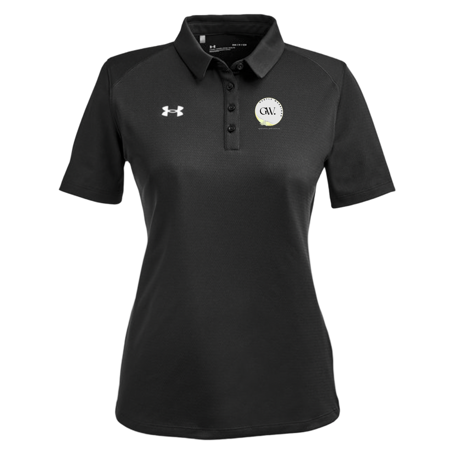 gentle-warriors-under-armour-womens-tech-polo-embroidery-leftchest-1370431-black-flat-front