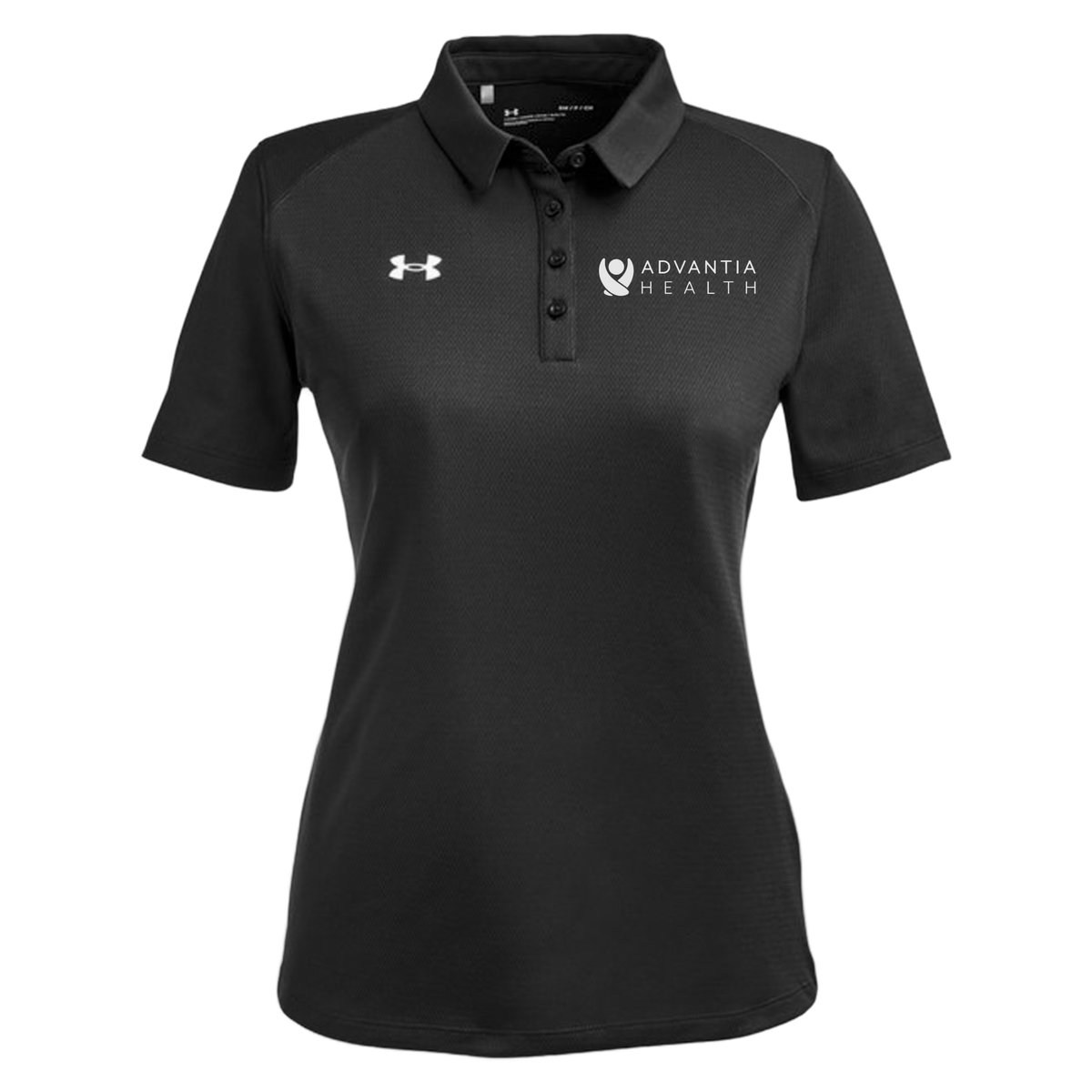 advantiahealth-under-armour-womens-tech-polo-embroidery-leftchest-1370431-black-flat-front