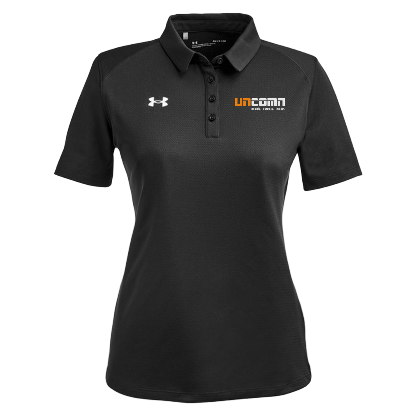 uncomn-under-armour-womens-tech-polo-embroidery-leftchest-1370431-black-flat-front