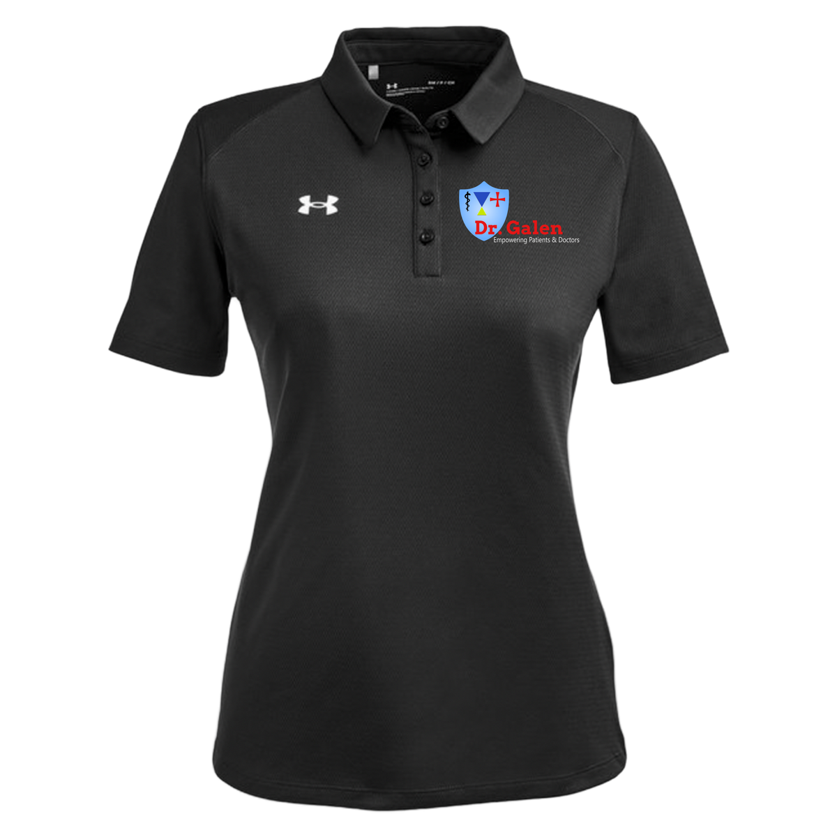 drgalen-under-armour-womens-tech-polo-embroidery-leftchest-1370431-black-flat-front