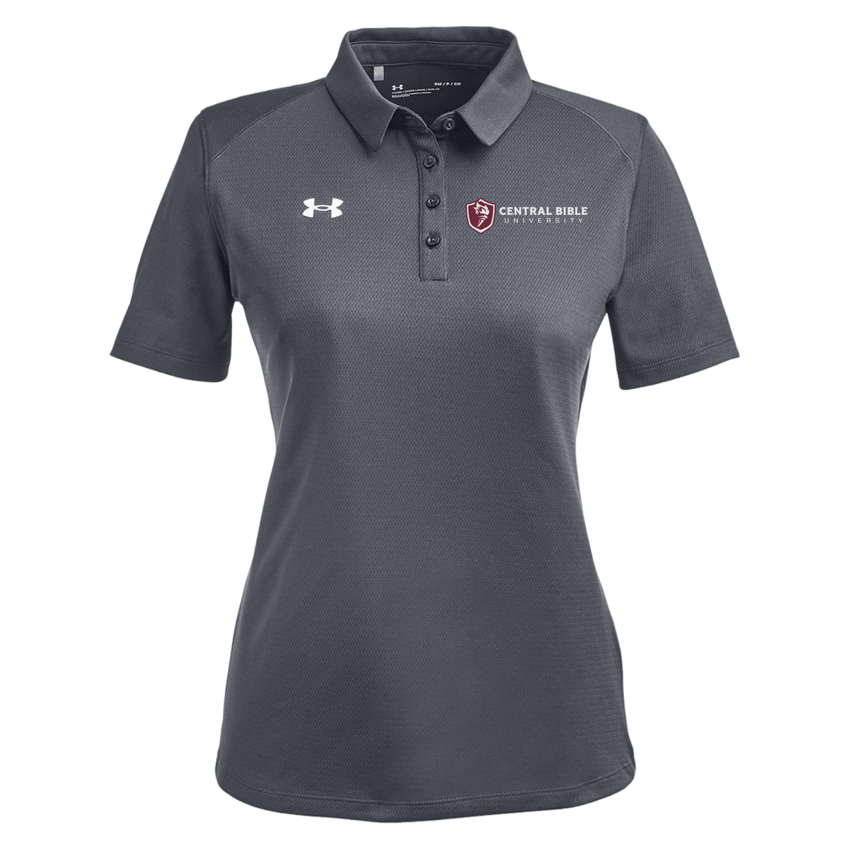 centralbible-under-armour-womens-tech-polo-embroidery-leftchest-1370431-csgreylightheatherwhite-flat-front