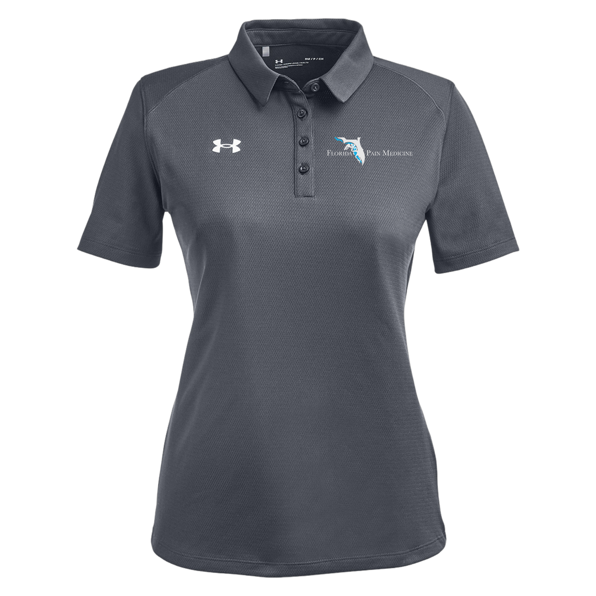 floridapainmedicine-under-armour-womens-tech-polo-embroidery-leftchest-1370431-csgreylightheatherwhite-flat-front