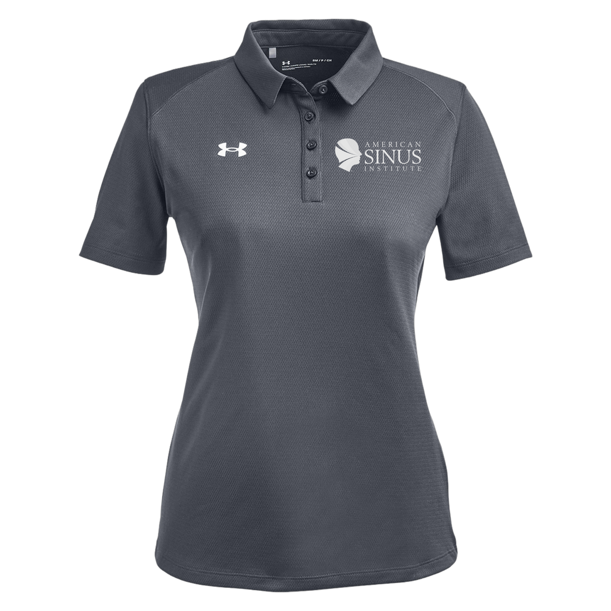 americansinus-under-armour-womens-tech-polo-embroidery-leftchest-1370431-csgreylightheatherwhite-flat-front