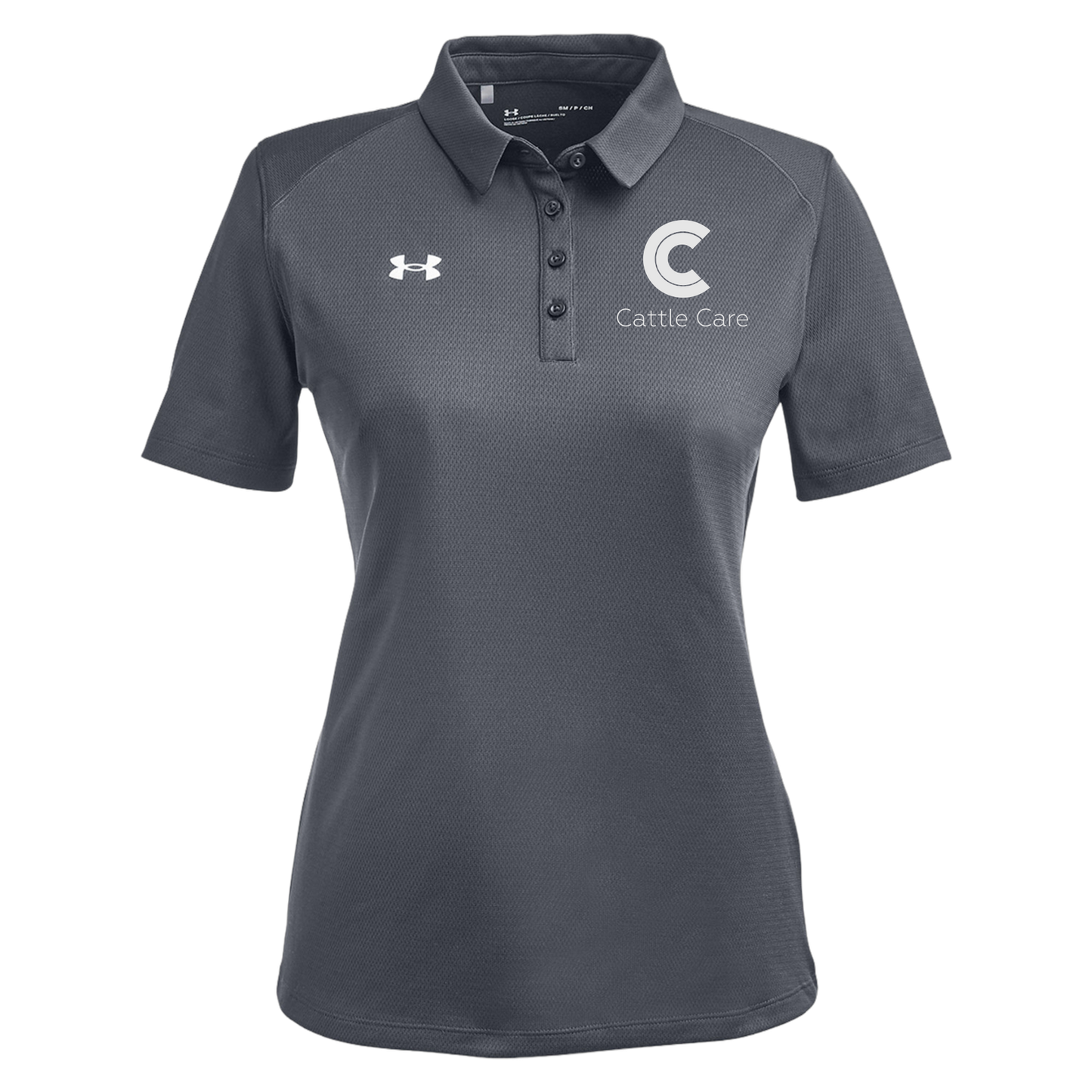 cattle-care-under-armour-womens-tech-polo-embroidery-leftchest-1370431-csgreylightheatherwhite-flat-front