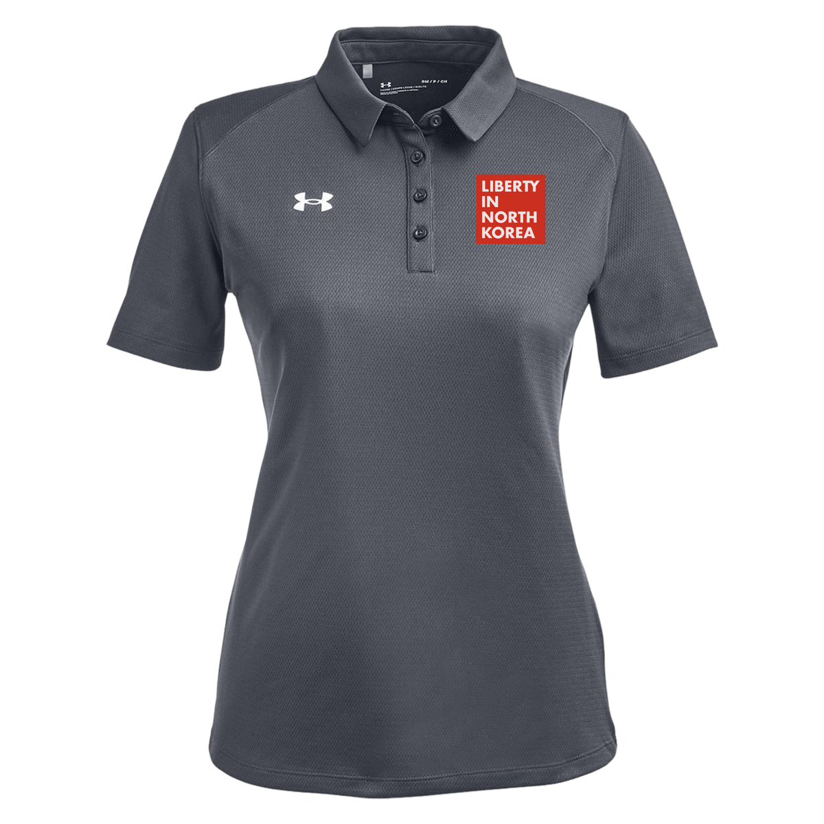 libertyinnorthkorea-under-armour-womens-tech-polo-embroidery-leftchest-1370431-csgreylightheatherwhite-flat-front