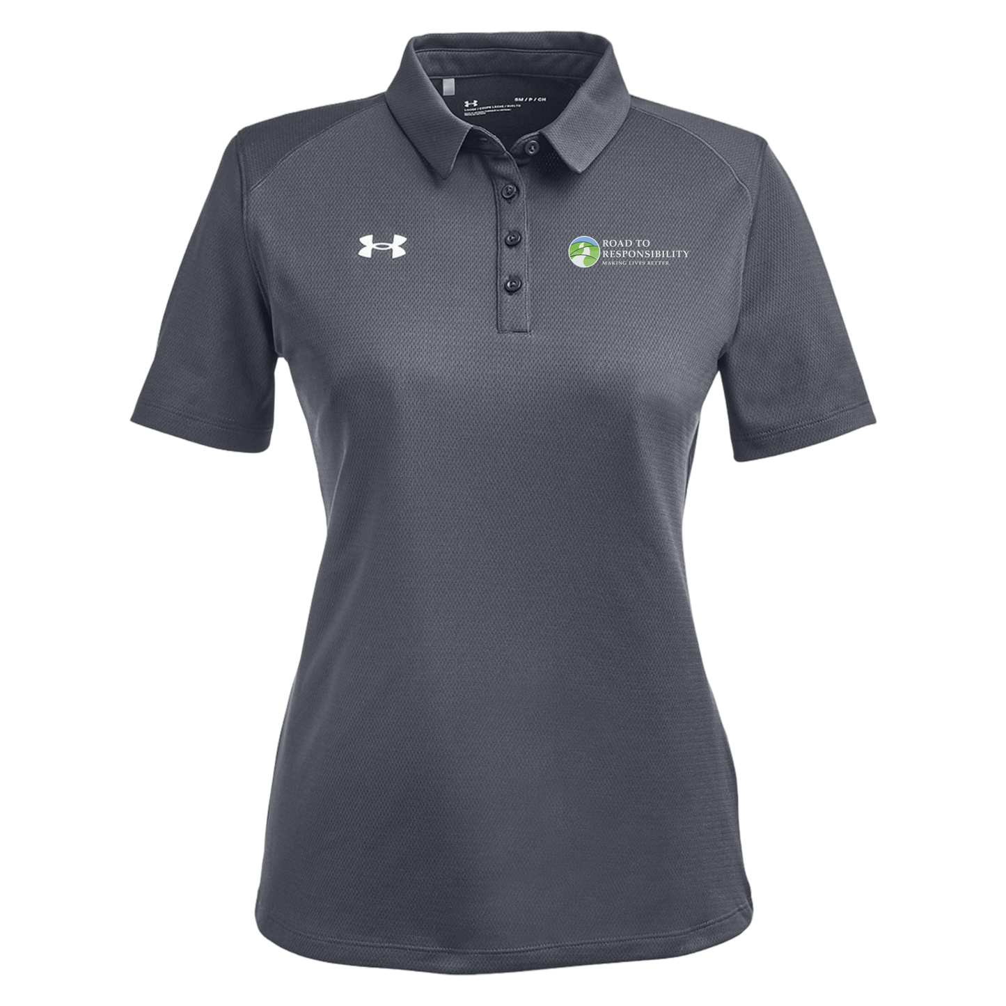 roadtoresponsibility-under-armour-womens-tech-polo-embroidery-leftchest-1370431-csgreylightheatherwhite-flat-front