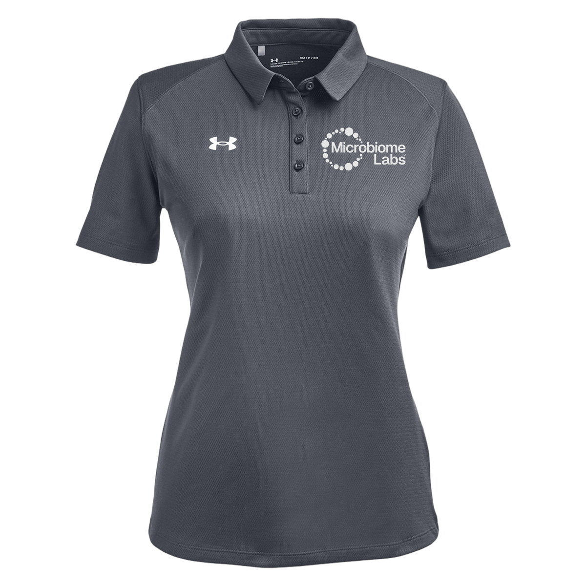 microbiomelabs-under-armour-womens-tech-polo-embroidery-leftchest-1370431-csgreylightheatherwhite-flat-front