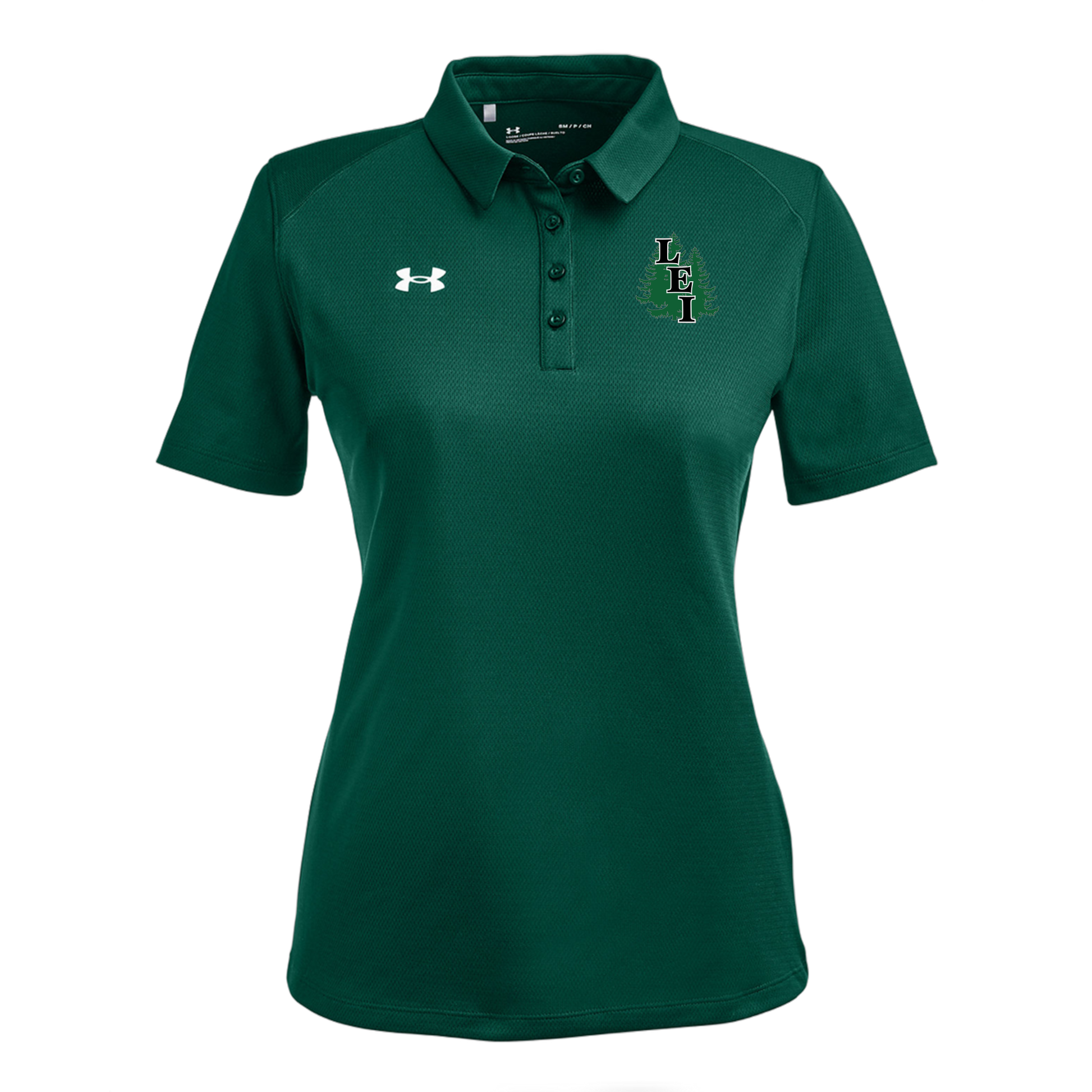 leisite-under-armour-womens-tech-polo-embroidery-leftchest-1370431-forgreen-flat-front