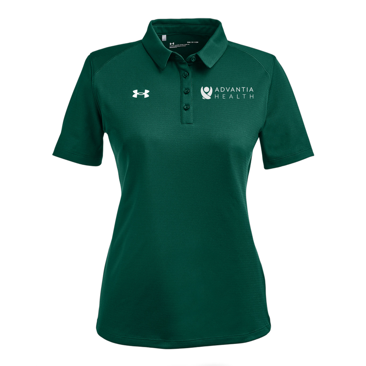 advantiahealth-under-armour-womens-tech-polo-embroidery-leftchest-1370431-forgreen-flat-front