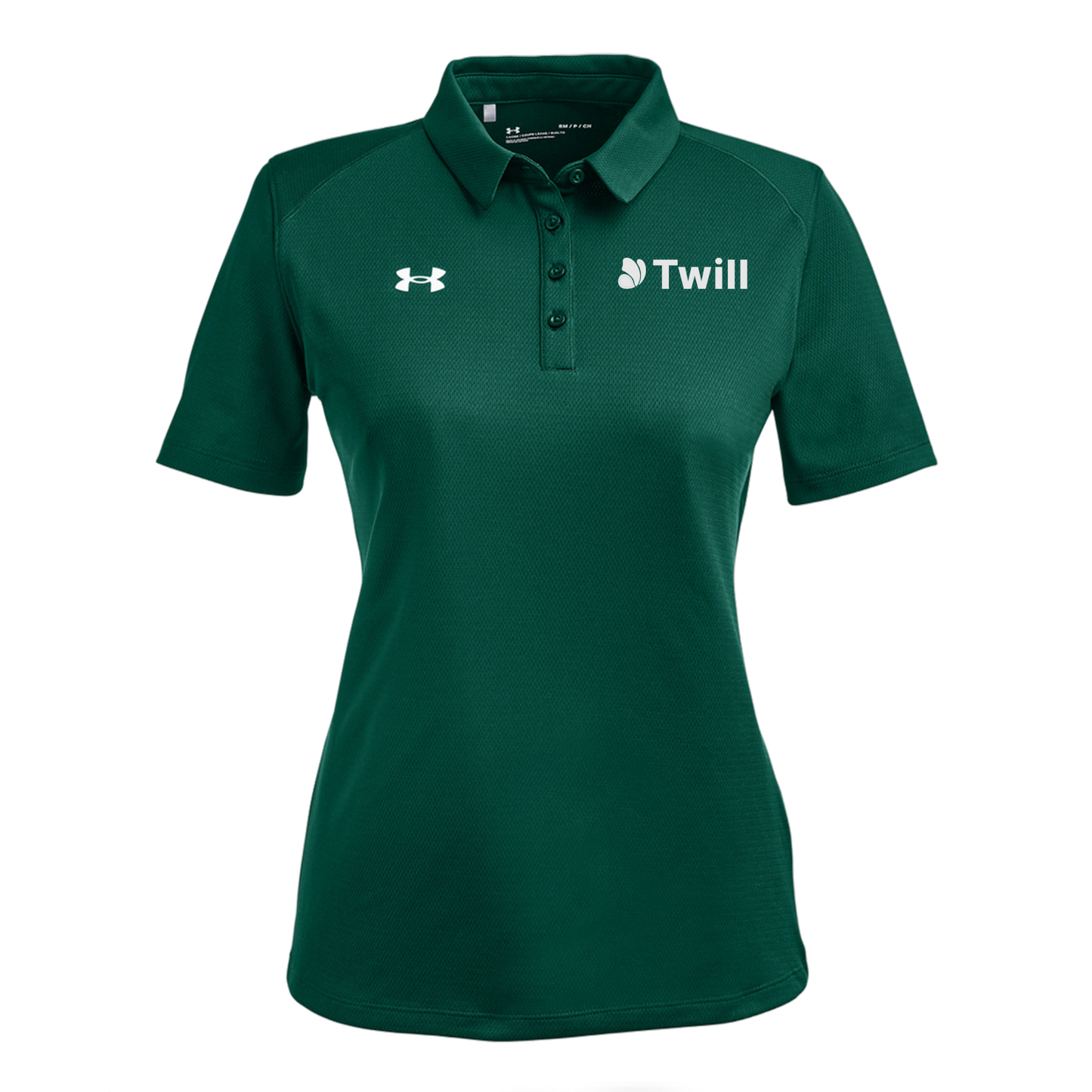 withtwill-under-armour-womens-tech-polo-embroidery-leftchest-1370431-forgreen-flat-front