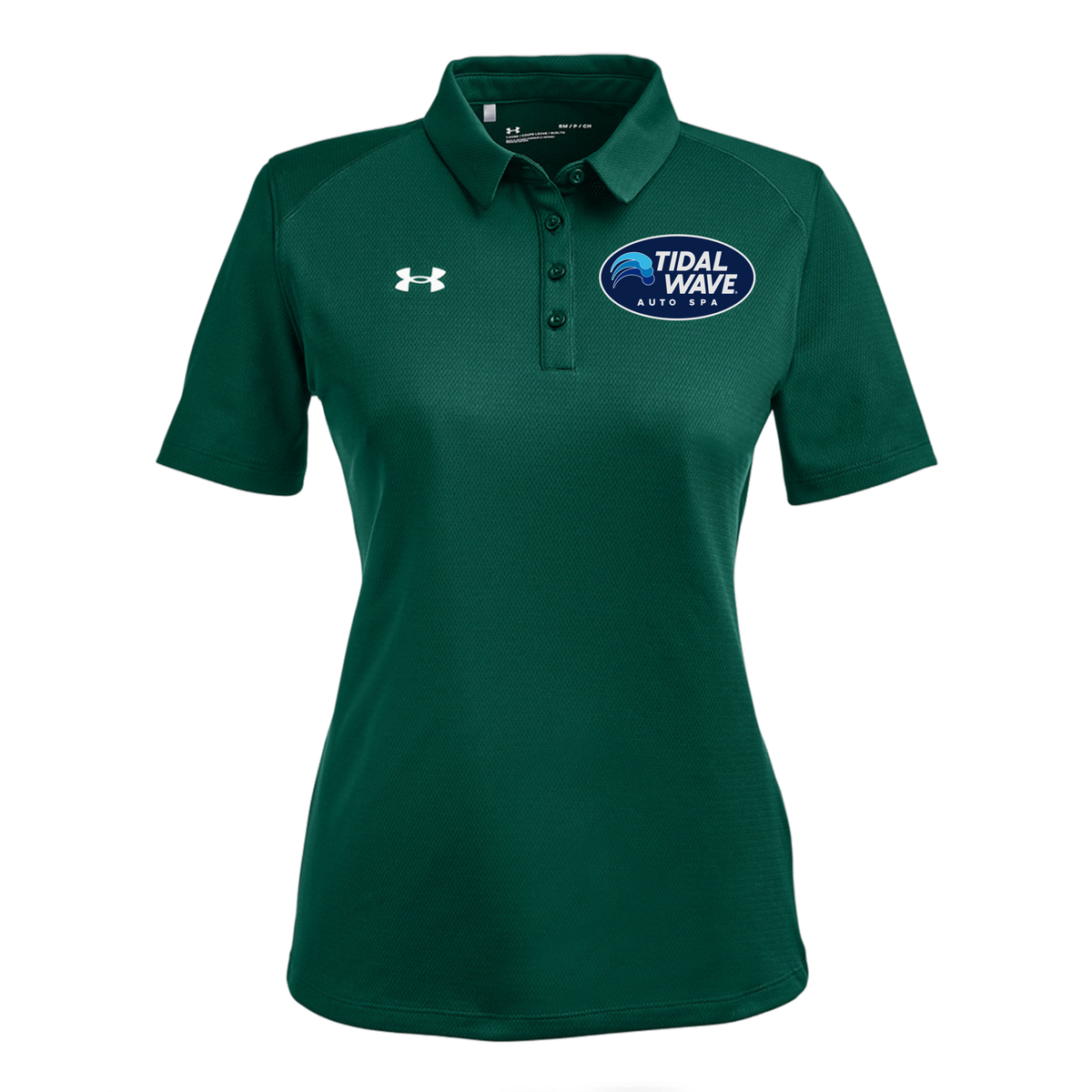 tidalwaveautospa-under-armour-womens-tech-polo-embroidery-leftchest-1370431-forgreen-flat-front