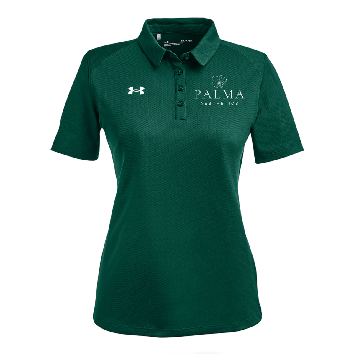 palmaaesthetics-under-armour-womens-tech-polo-embroidery-leftchest-1370431-forgreen-flat-front
