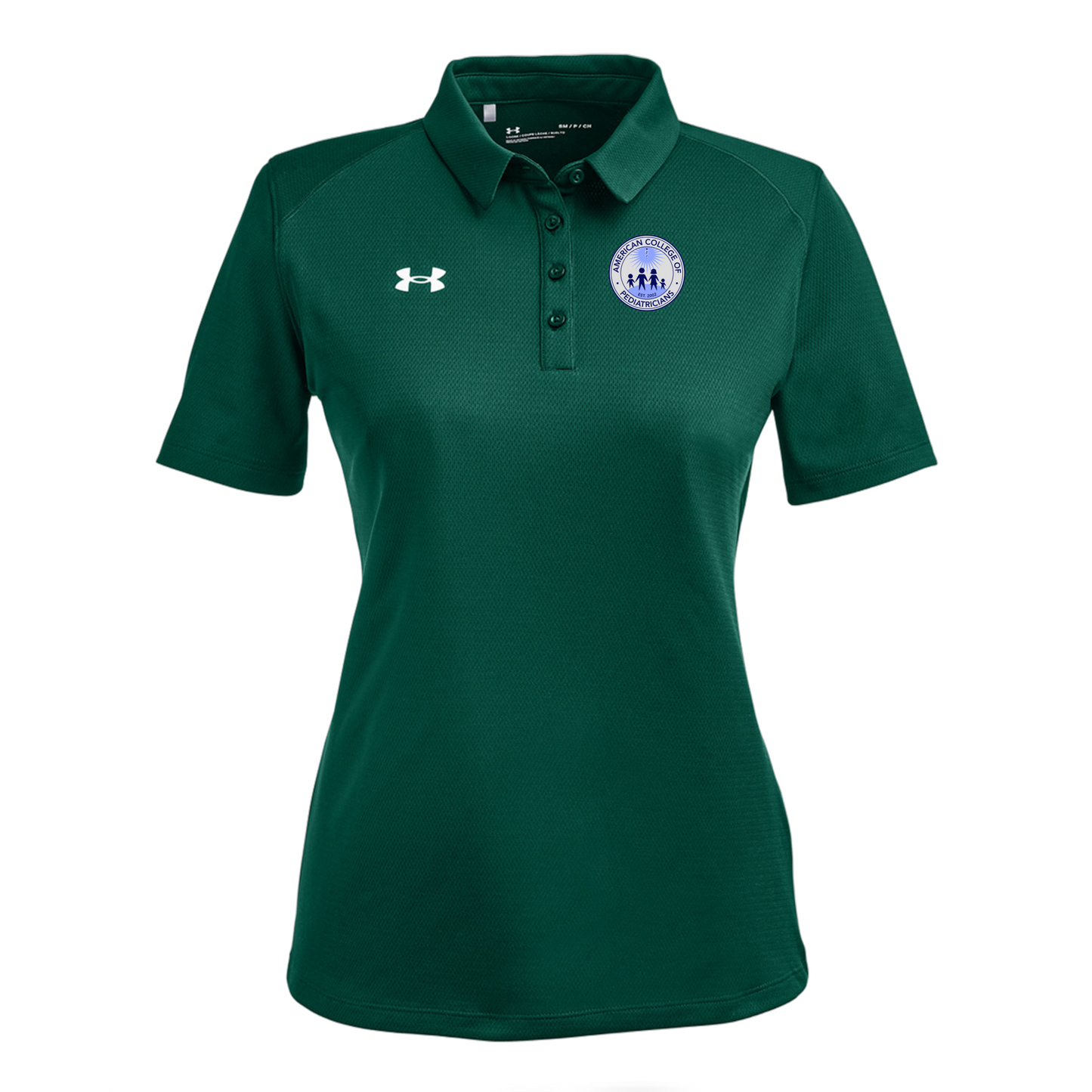 acpeds-under-armour-womens-tech-polo-embroidery-leftchest-1370431-forgreen-flat-front