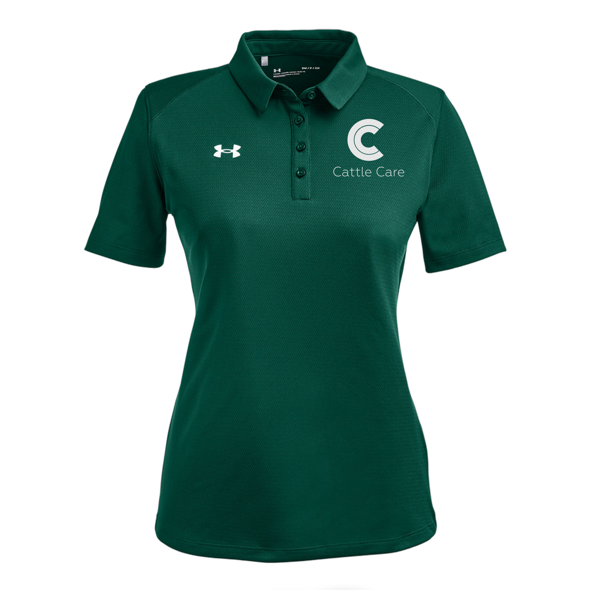 cattle-care-under-armour-womens-tech-polo-embroidery-leftchest-1370431-forgreen-flat-front