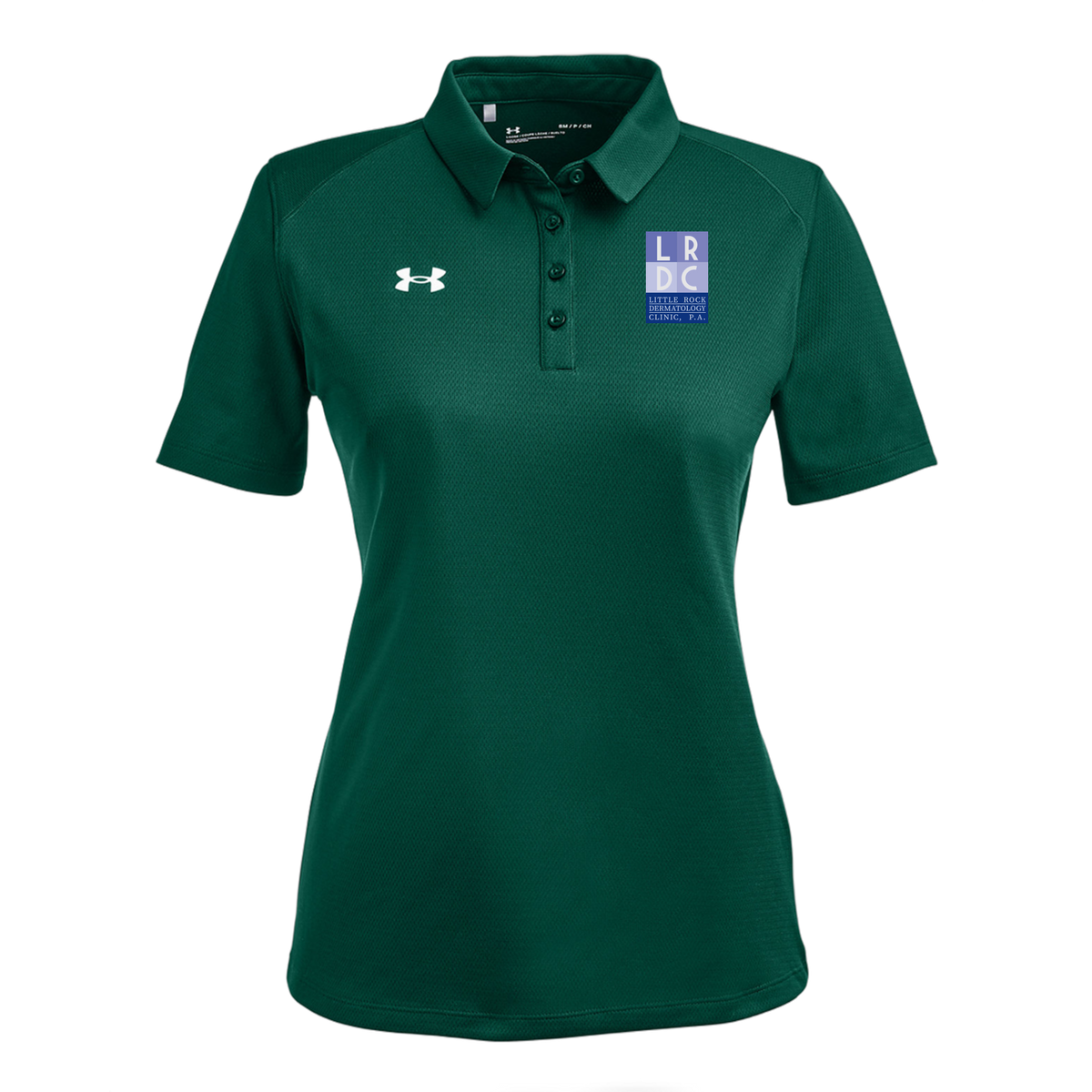 littlerockdermatology-under-armour-womens-tech-polo-embroidery-leftchest-1370431-forgreen-flat-front