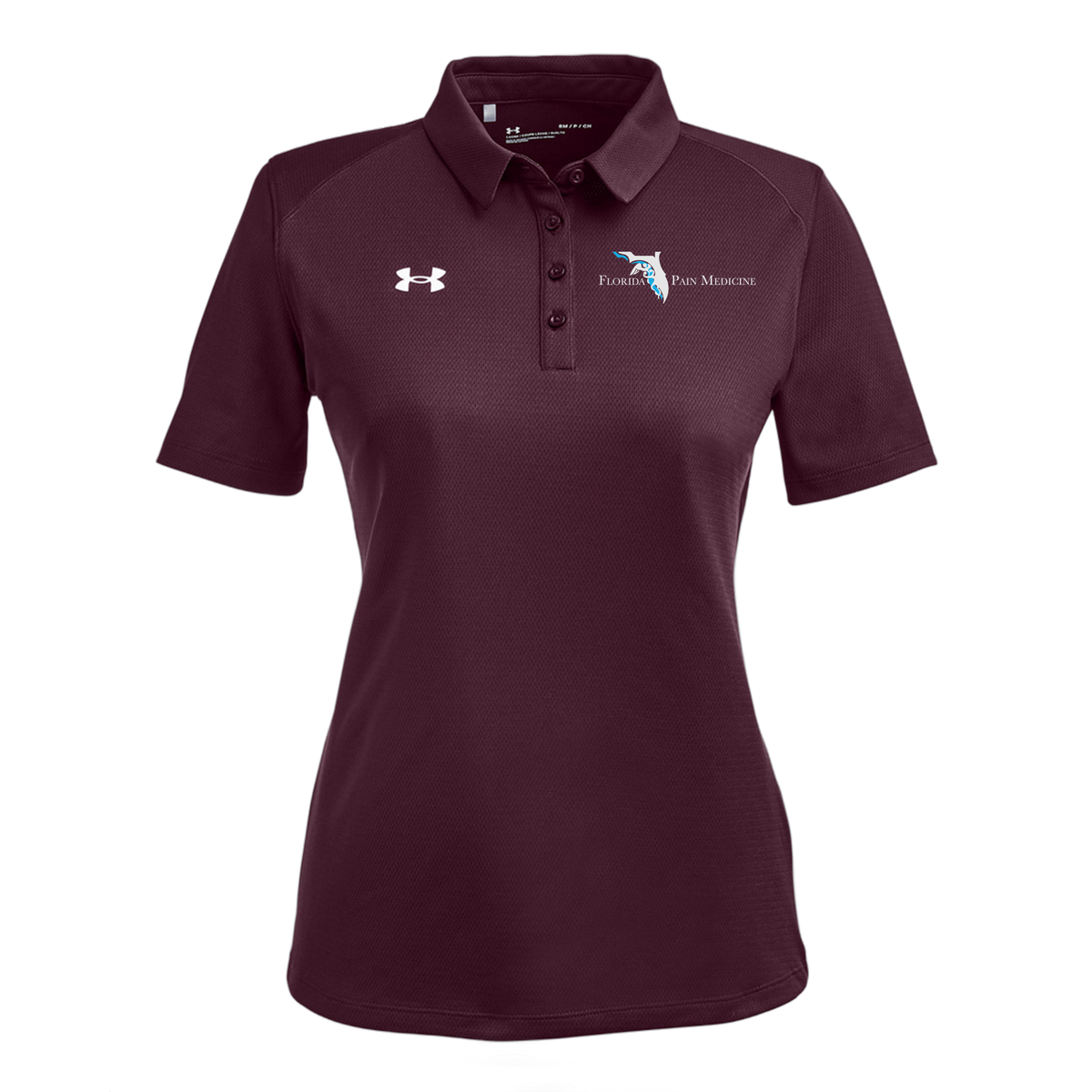 floridapainmedicine-under-armour-womens-tech-polo-embroidery-leftchest-1370431-maroon-flat-front