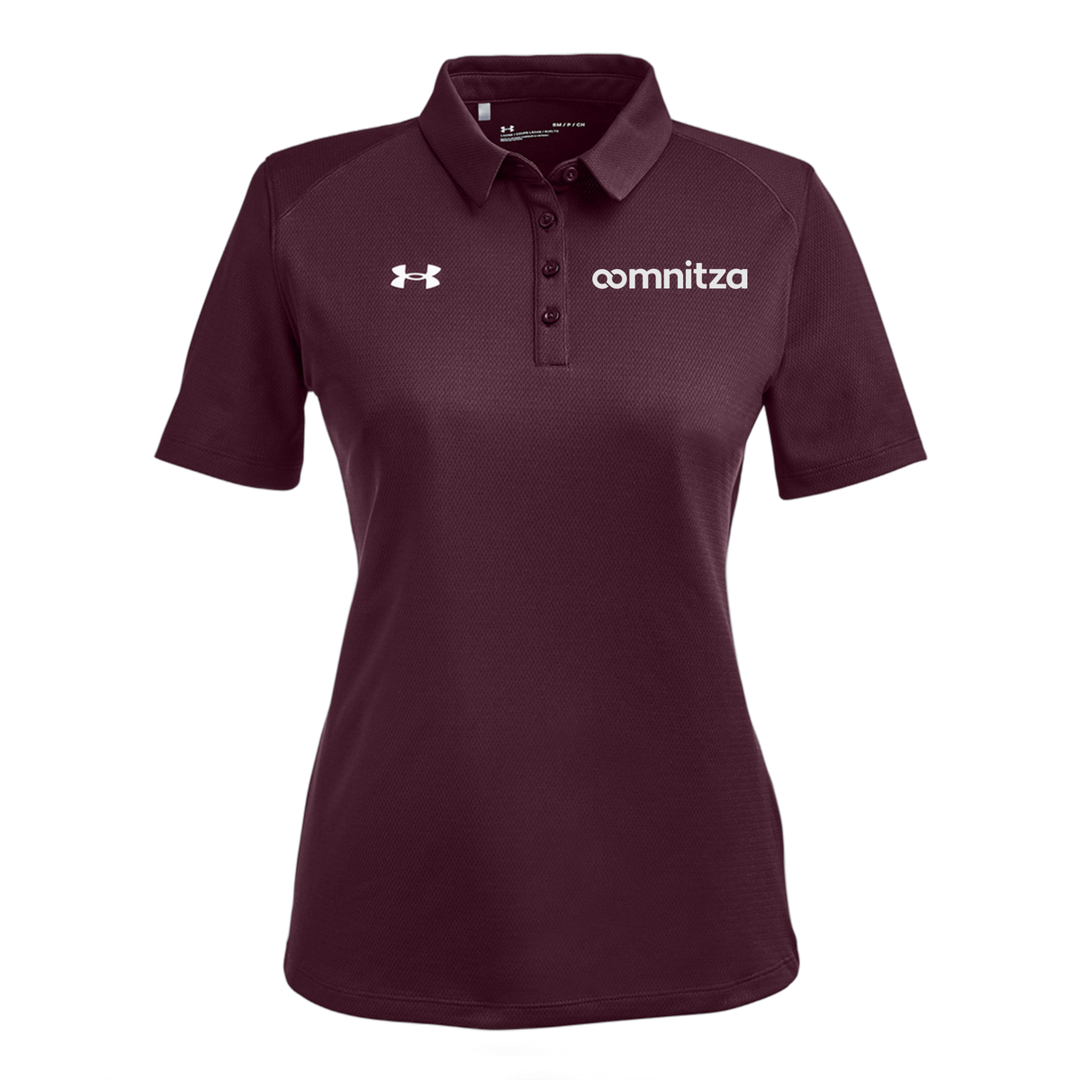 oomnitza-under-armour-womens-tech-polo-embroidery-leftchest-1370431-maroon-flat-front