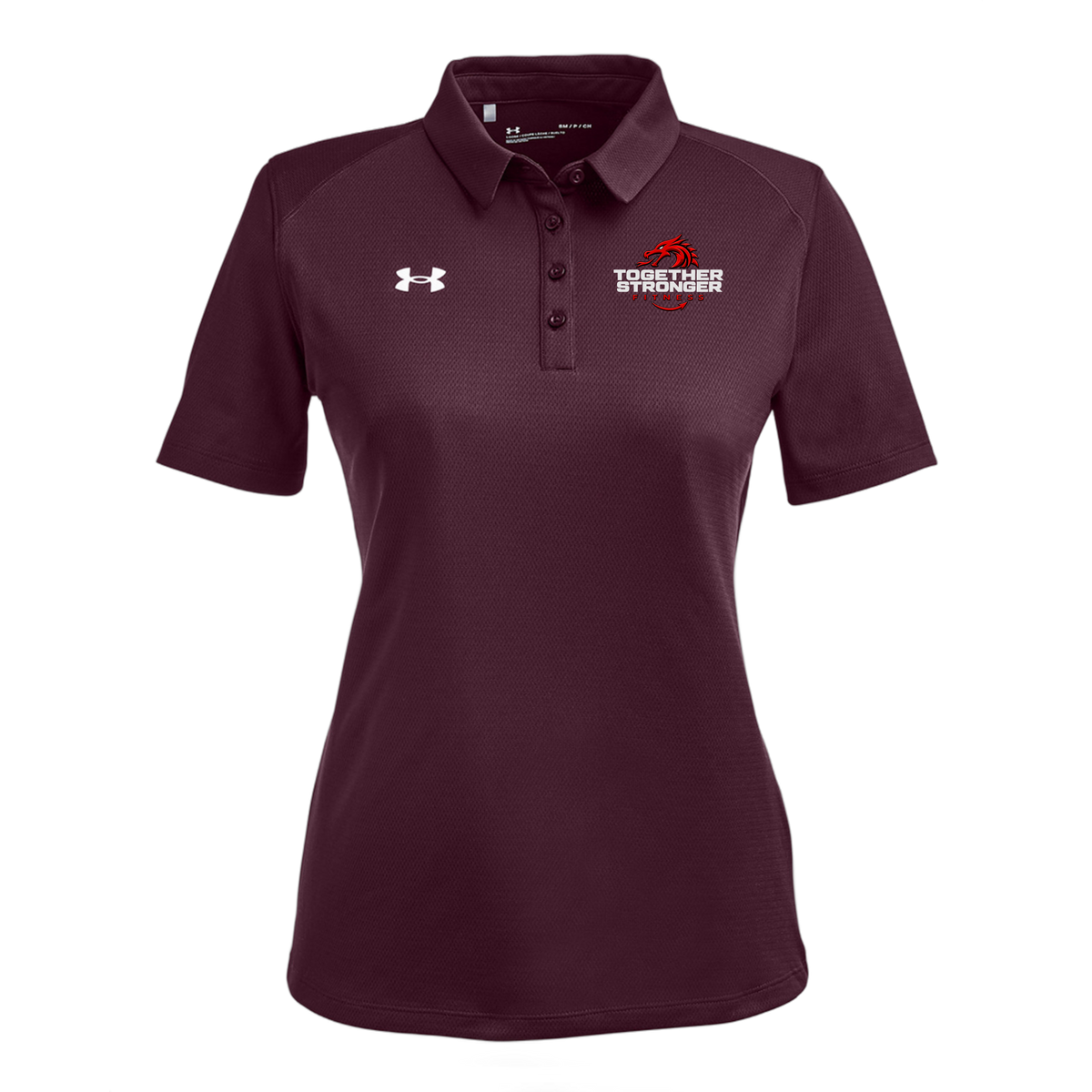 togetherstrongerfitness-under-armour-womens-tech-polo-embroidery-leftchest-1370431-maroon-flat-front