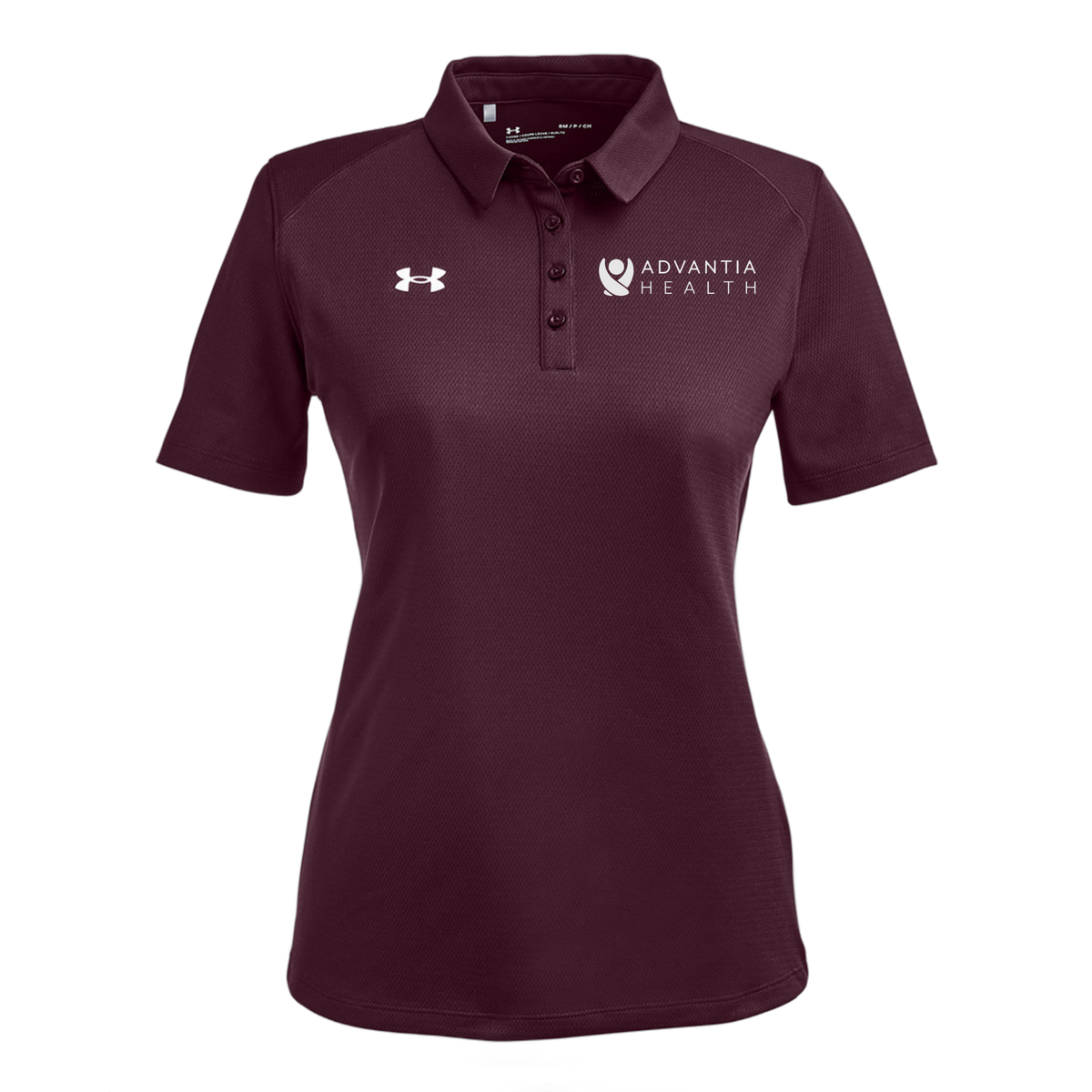 advantiahealth-under-armour-womens-tech-polo-embroidery-leftchest-1370431-maroon-flat-front