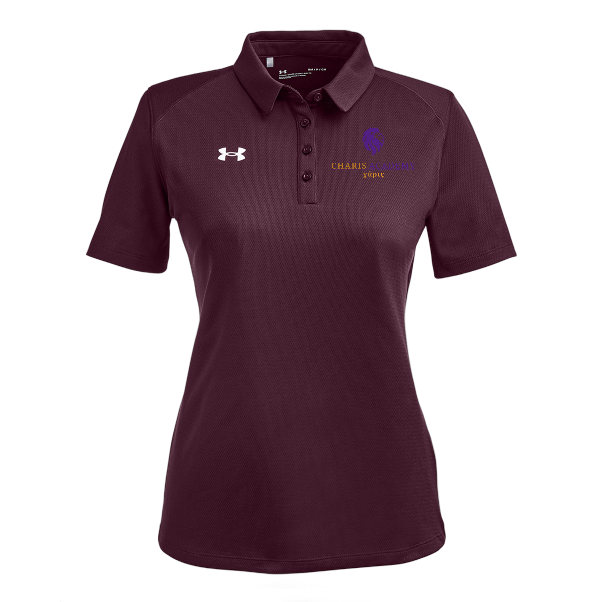 cahazleton-under-armour-womens-tech-polo-embroidery-leftchest-1370431-maroon-flat-front