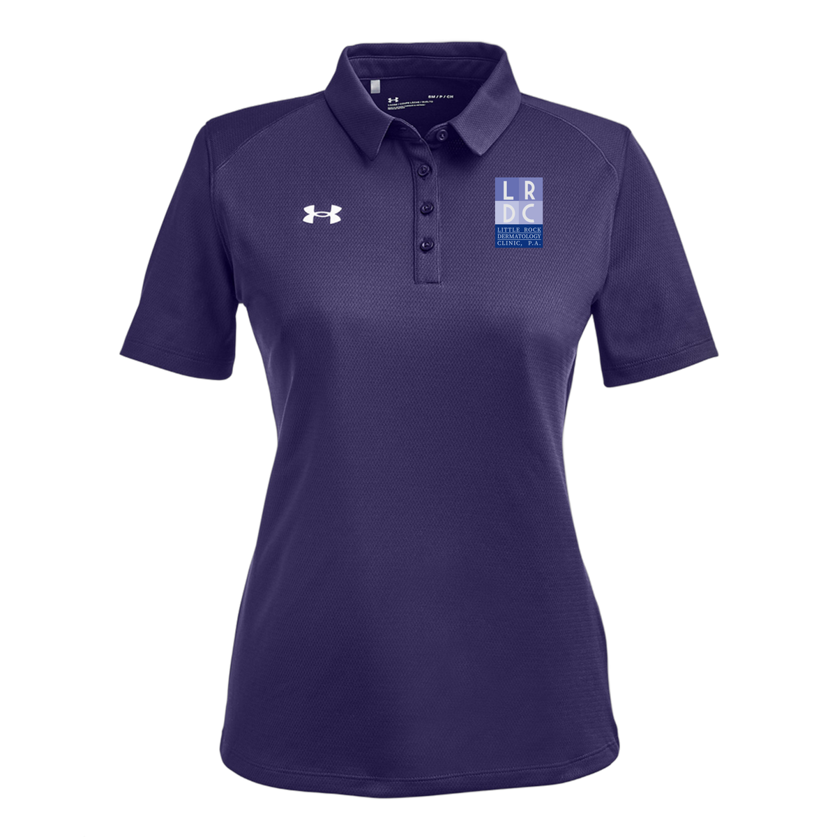 littlerockdermatology-under-armour-womens-tech-polo-embroidery-leftchest-1370431-purple-flat-front