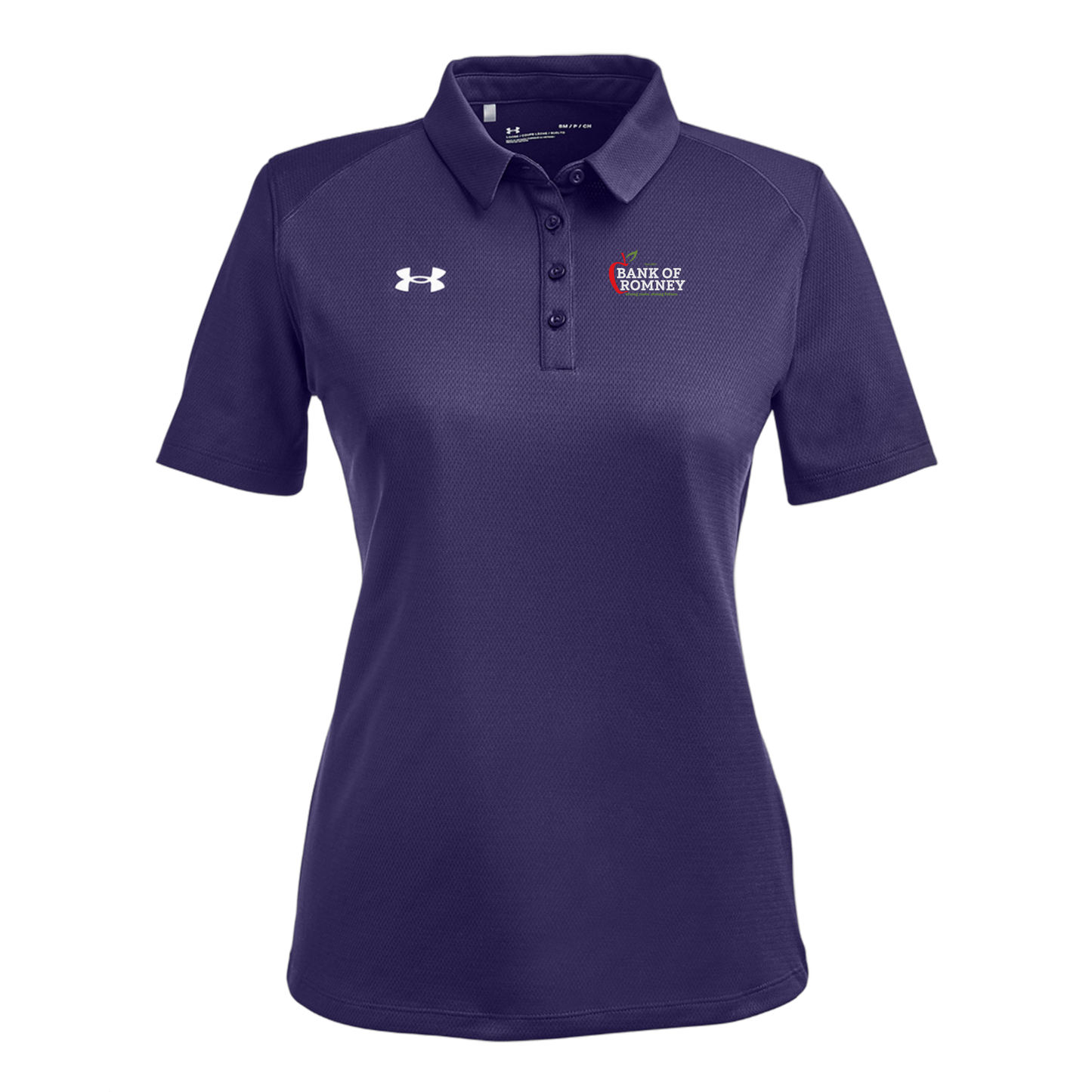 bankofromney-under-armour-womens-tech-polo-embroidery-leftchest-1370431-purple-flat-front