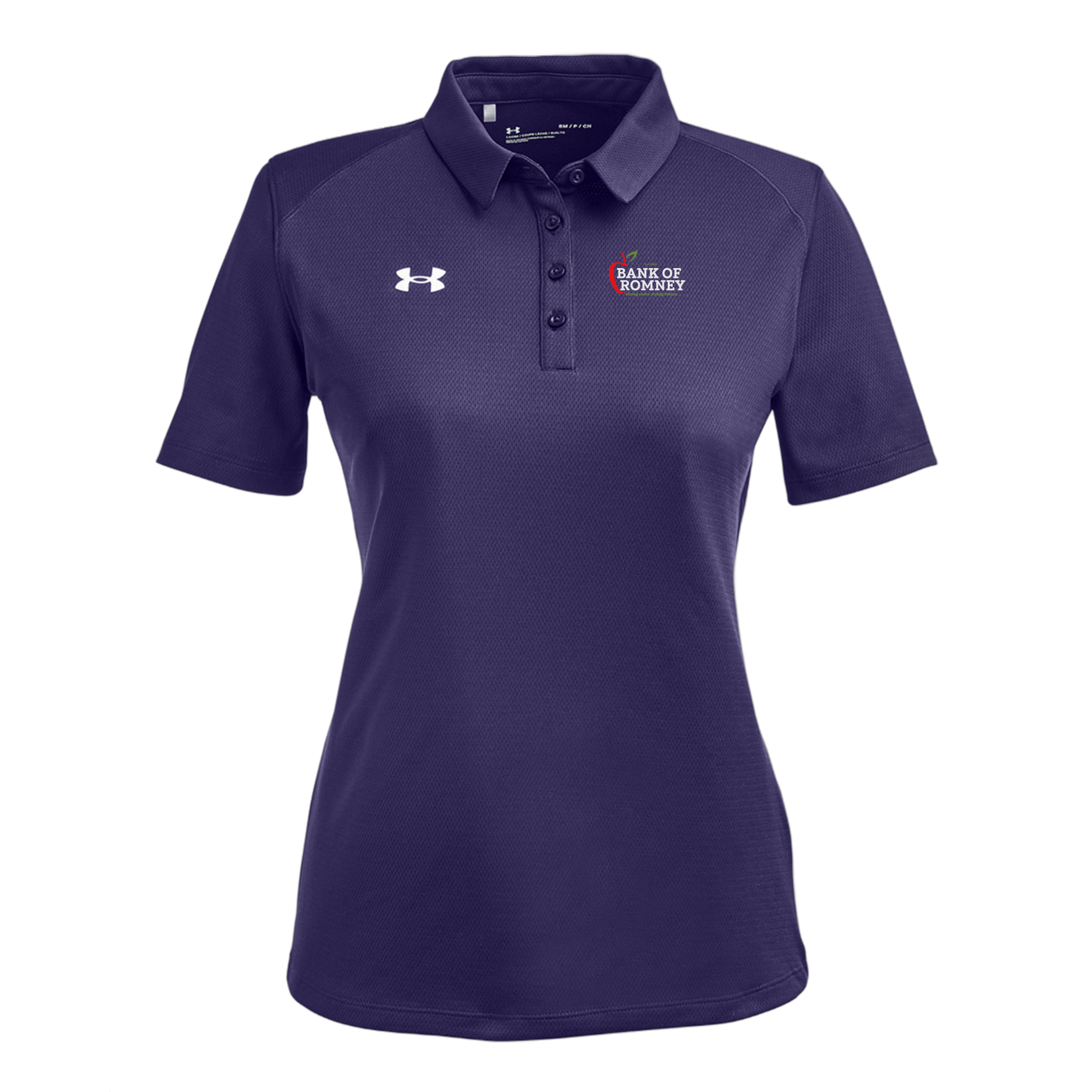 bankofromney-under-armour-womens-tech-polo-embroidery-leftchest-1370431-purple-flat-front