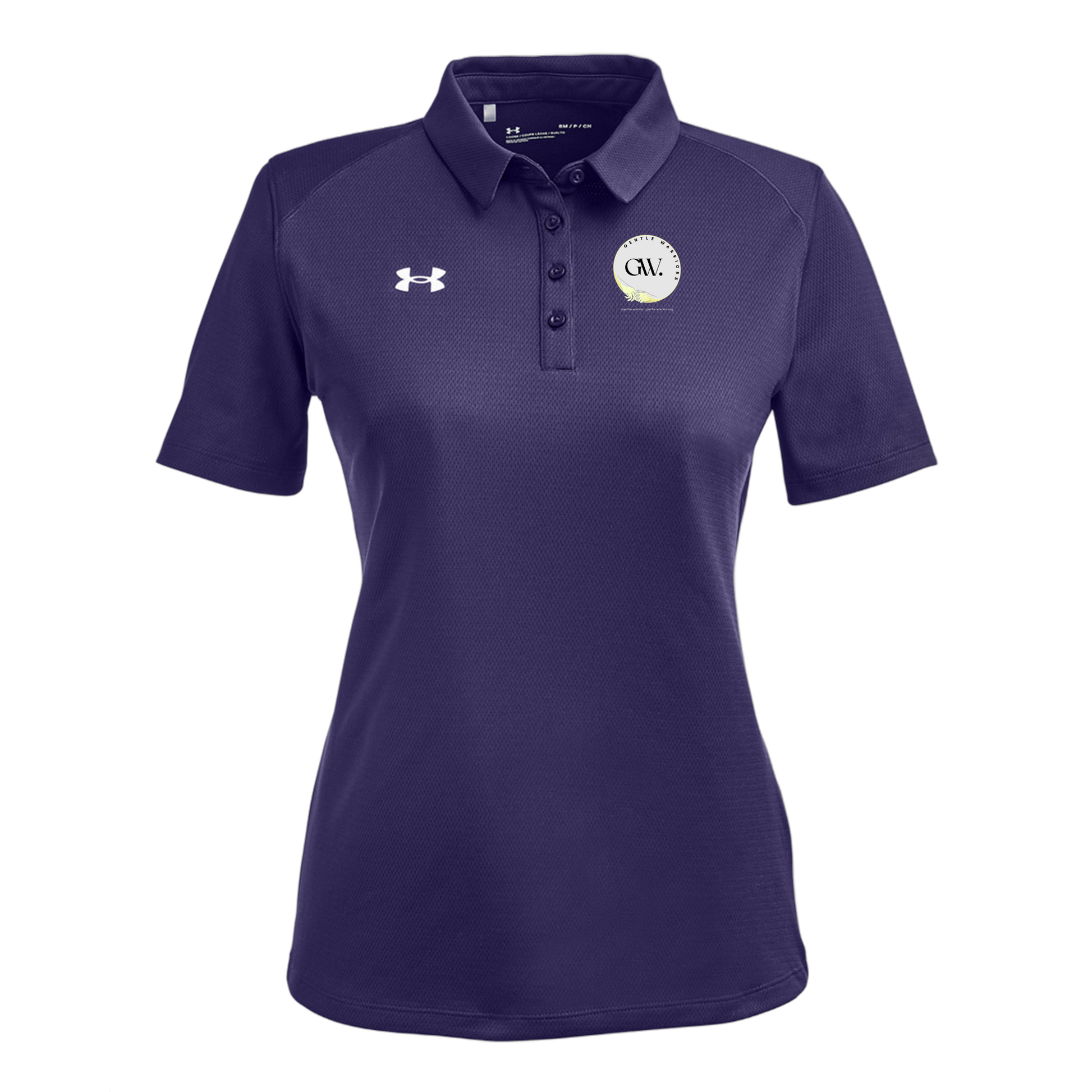 gentle-warriors-under-armour-womens-tech-polo-embroidery-leftchest-1370431-purple-flat-front