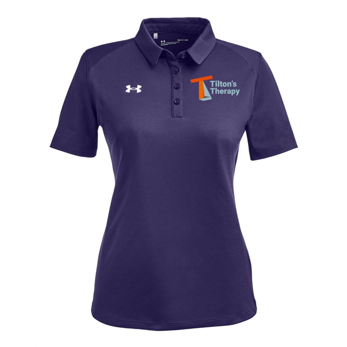 tiltonstherapy-under-armour-womens-tech-polo-embroidery-leftchest-1370431-purple-flat-front