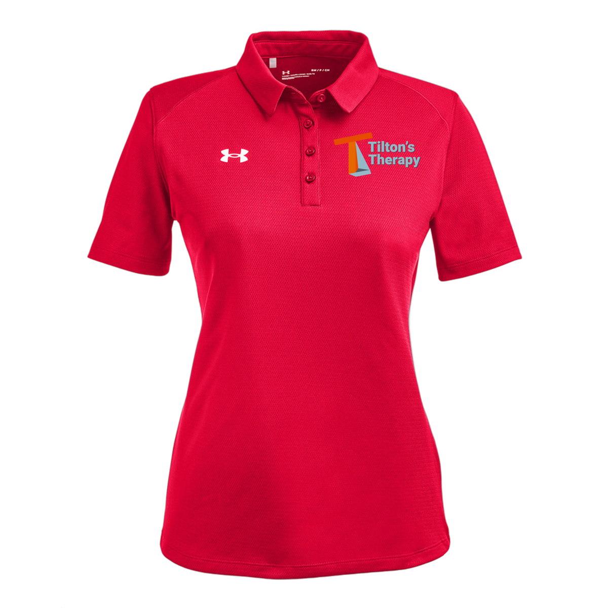 tiltonstherapy-under-armour-womens-tech-polo-embroidery-leftchest-1370431-red-flat-front